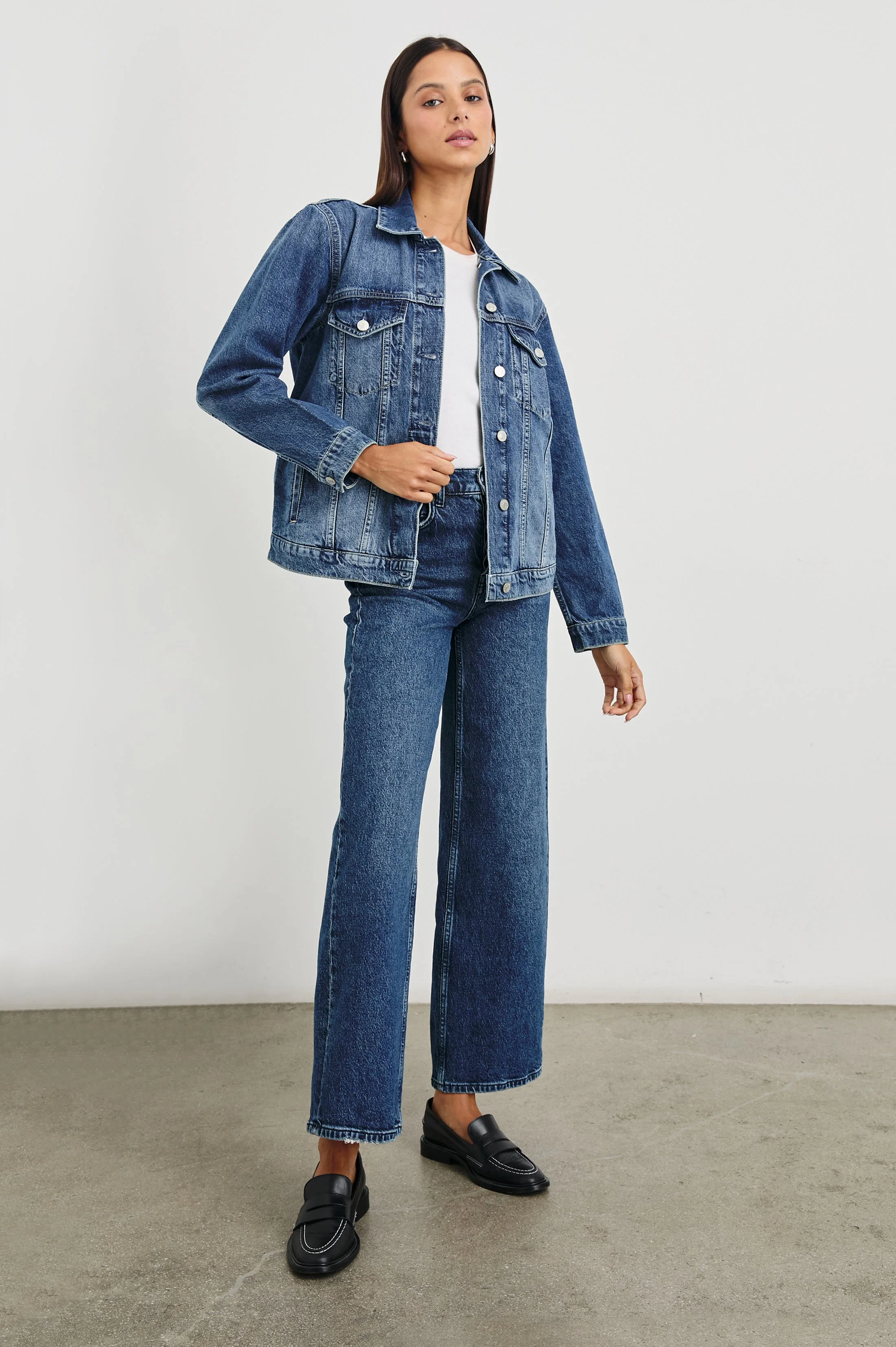 GROVE BOYFRIEND TRUCKER JACKET - INDIGO HAZE - Image 3