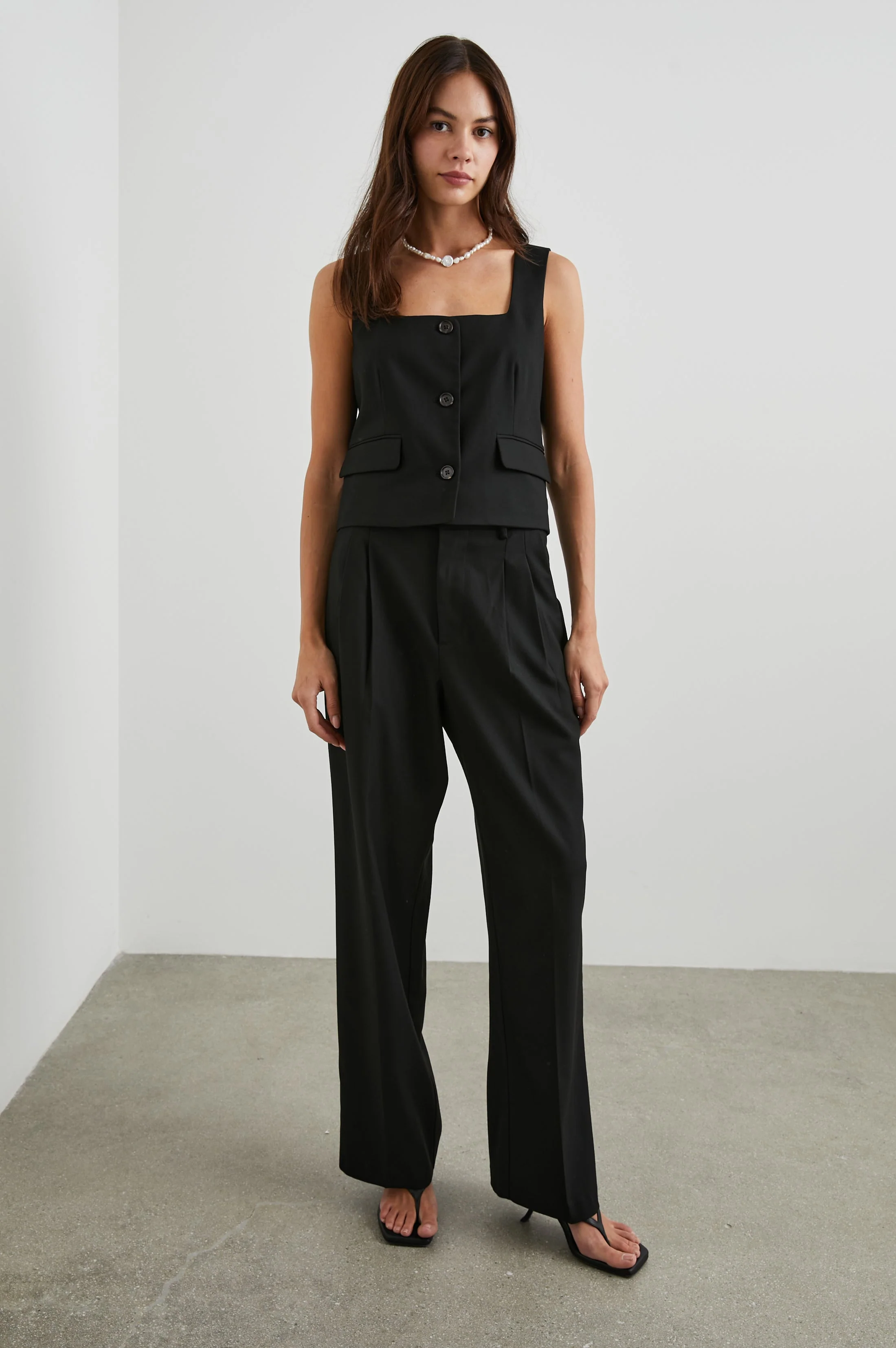 GUILIA VEST - BLACK TWILL - Image 3
