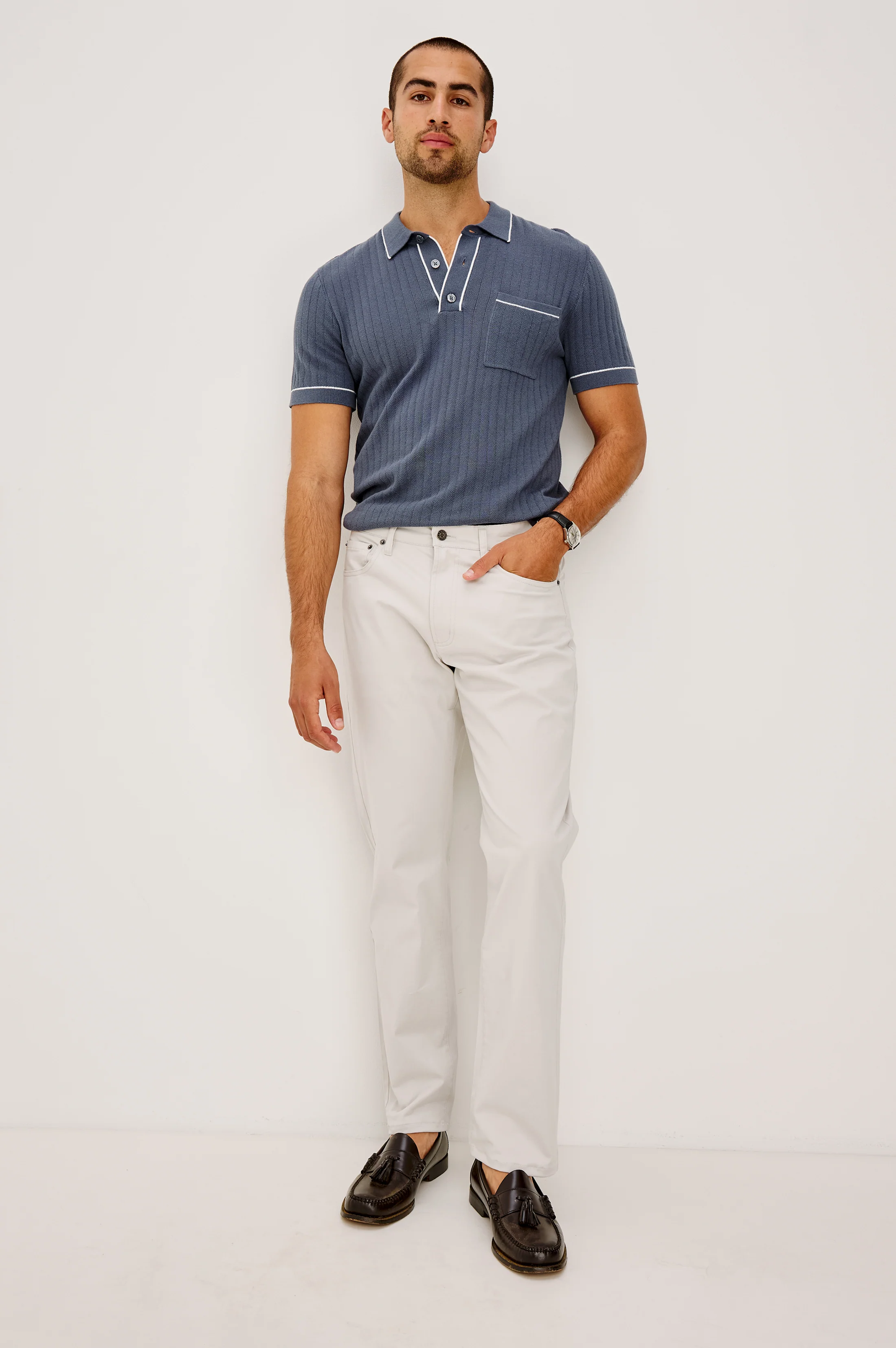 HARDY POLO SHIRT - FADED NAVY - Image 3