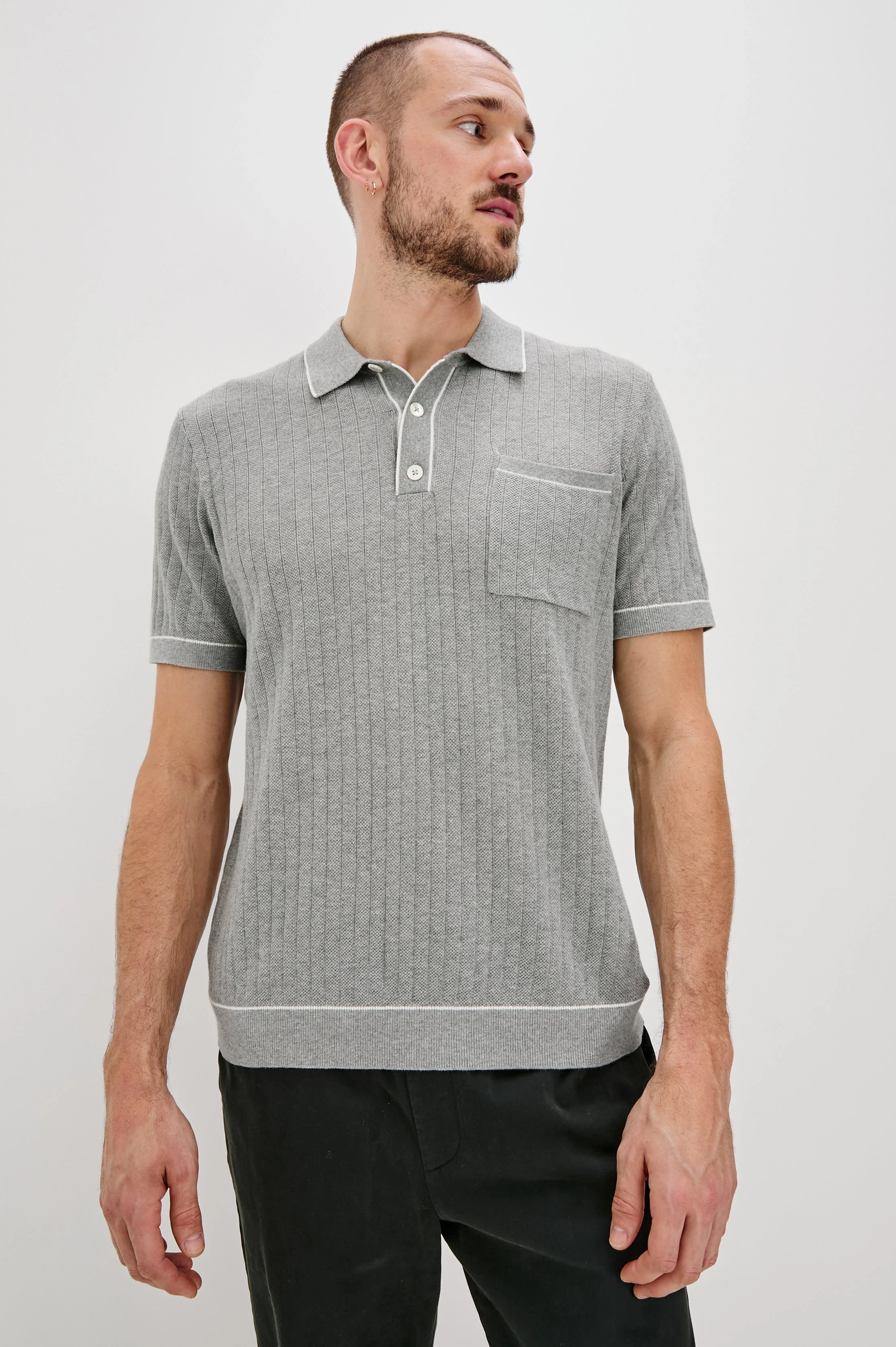 HARDY POLO SHIRT - GREY MELANGE