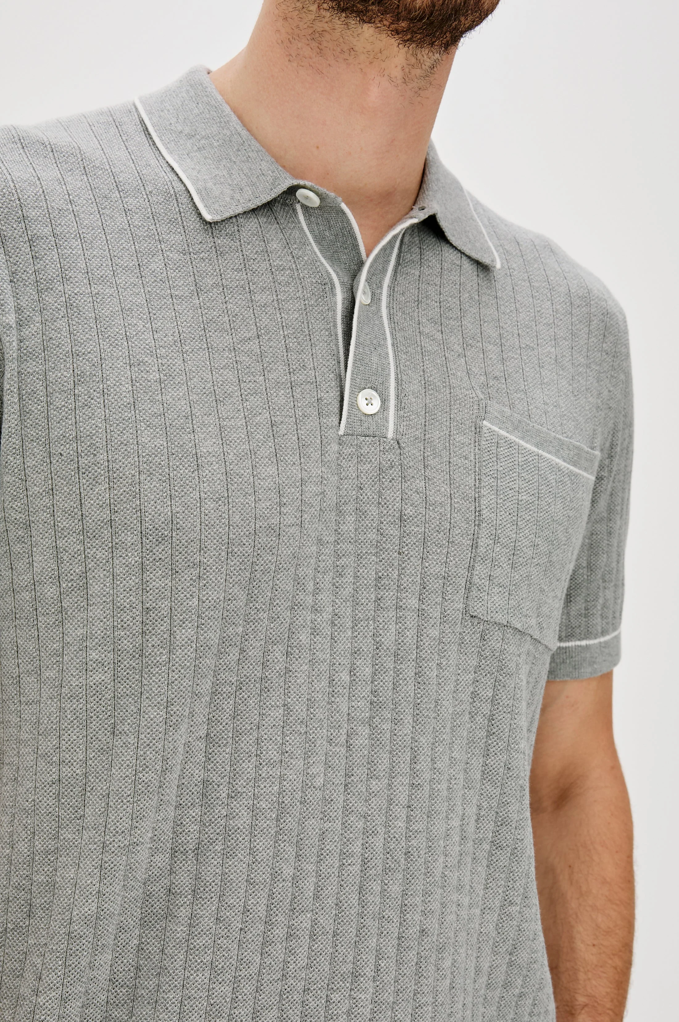 HARDY POLO SHIRT - GREY MELANGE - Image 2