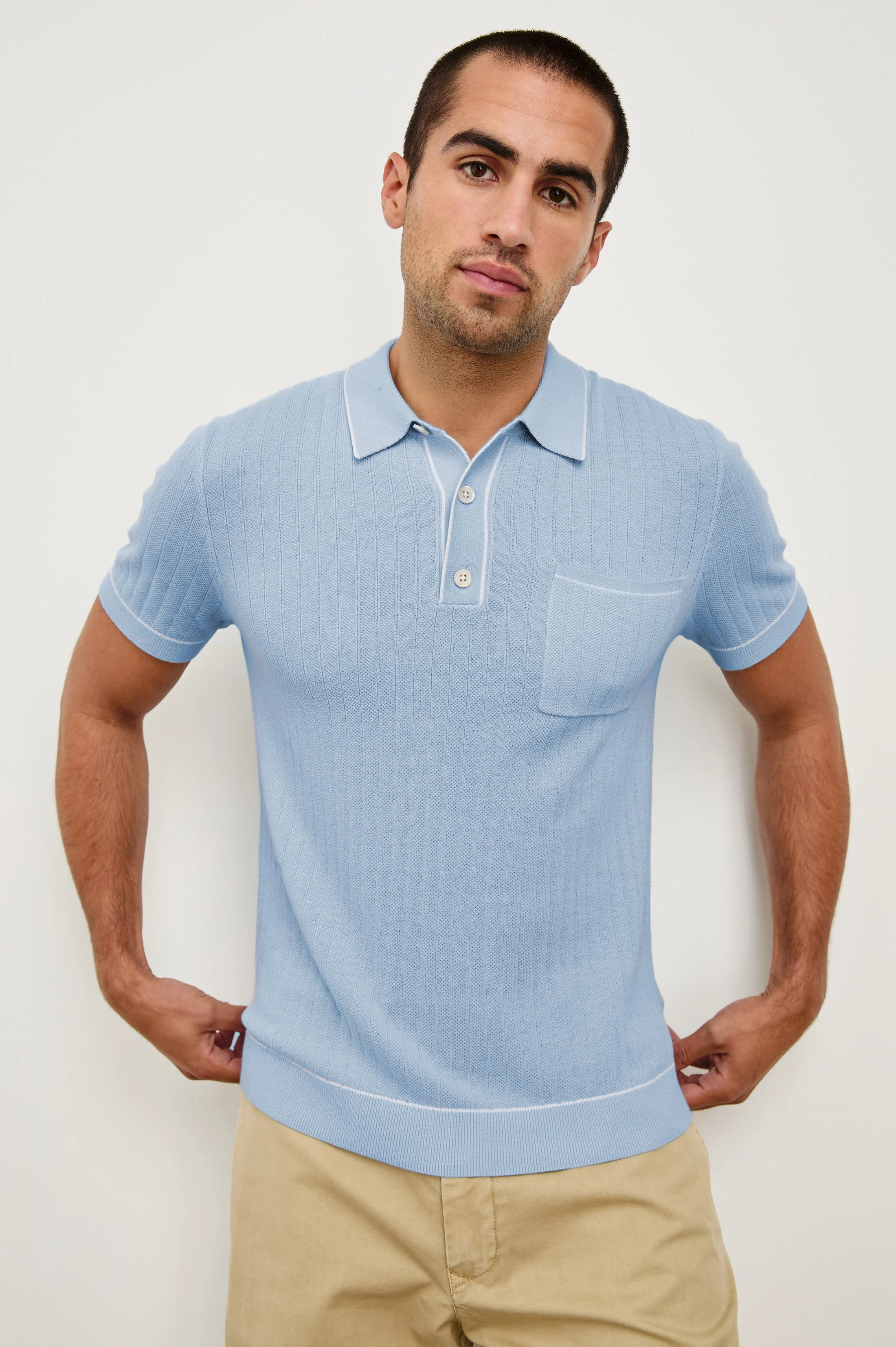 HARDY POLO SHIRT - LIGHT BLUE MELANGE