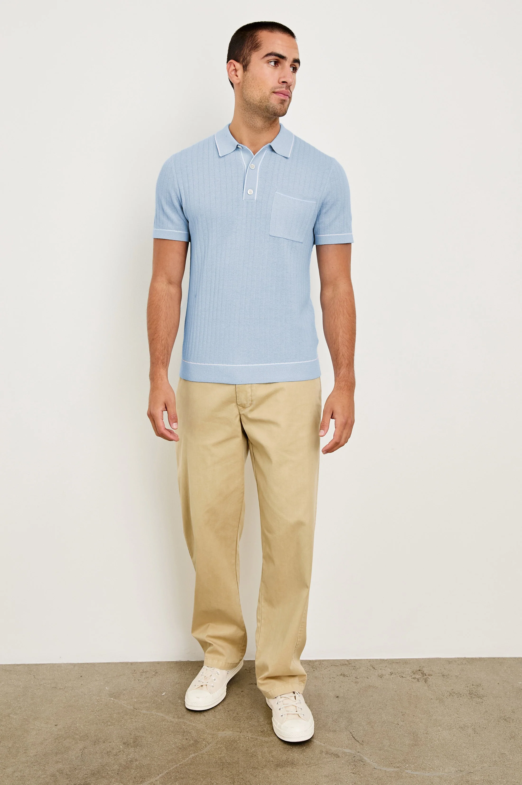 HARDY POLO SHIRT - LIGHT BLUE MELANGE - Image 2