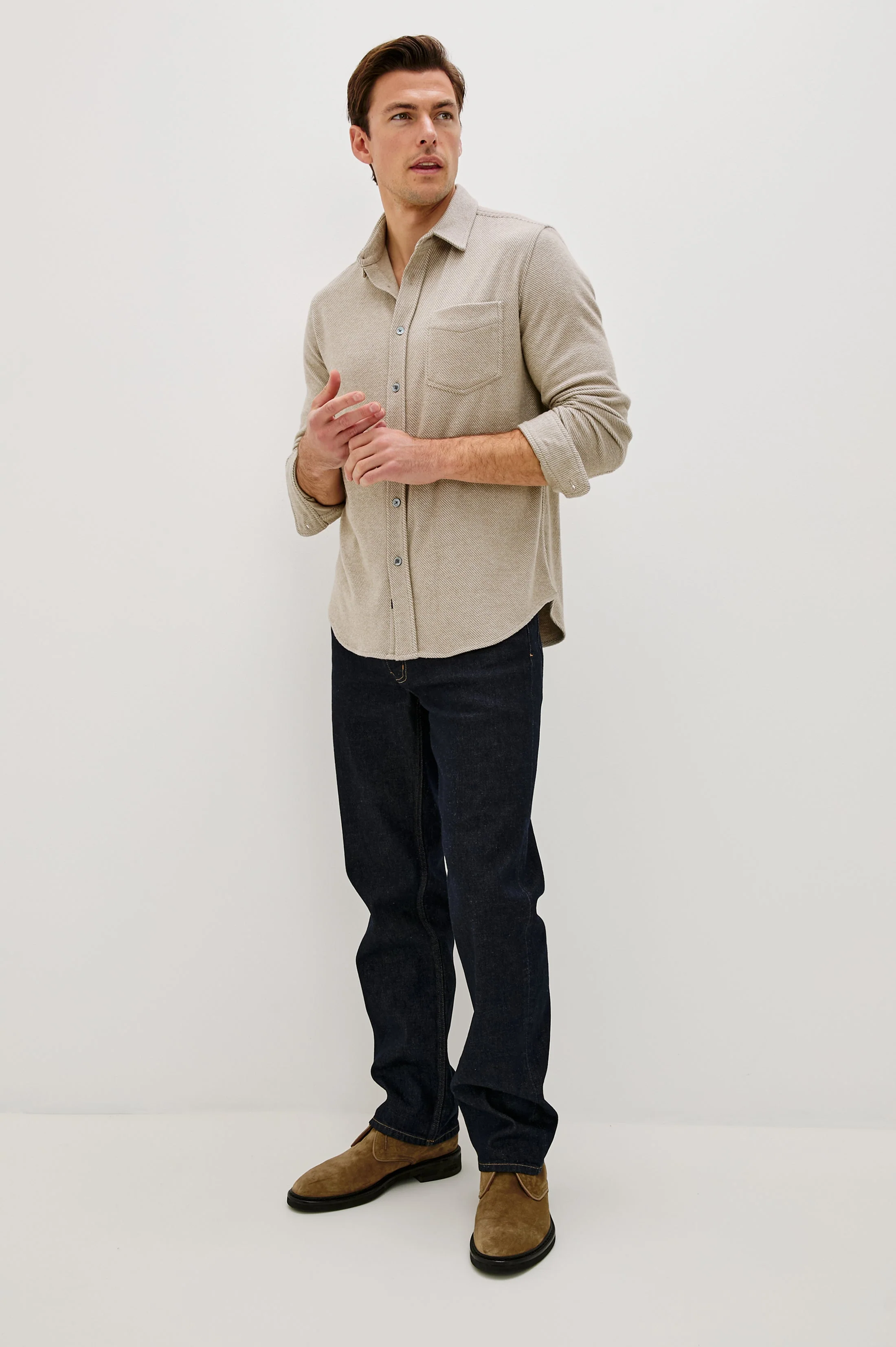 HAWKE SHIRT - TAUPE TWILL - Image 3