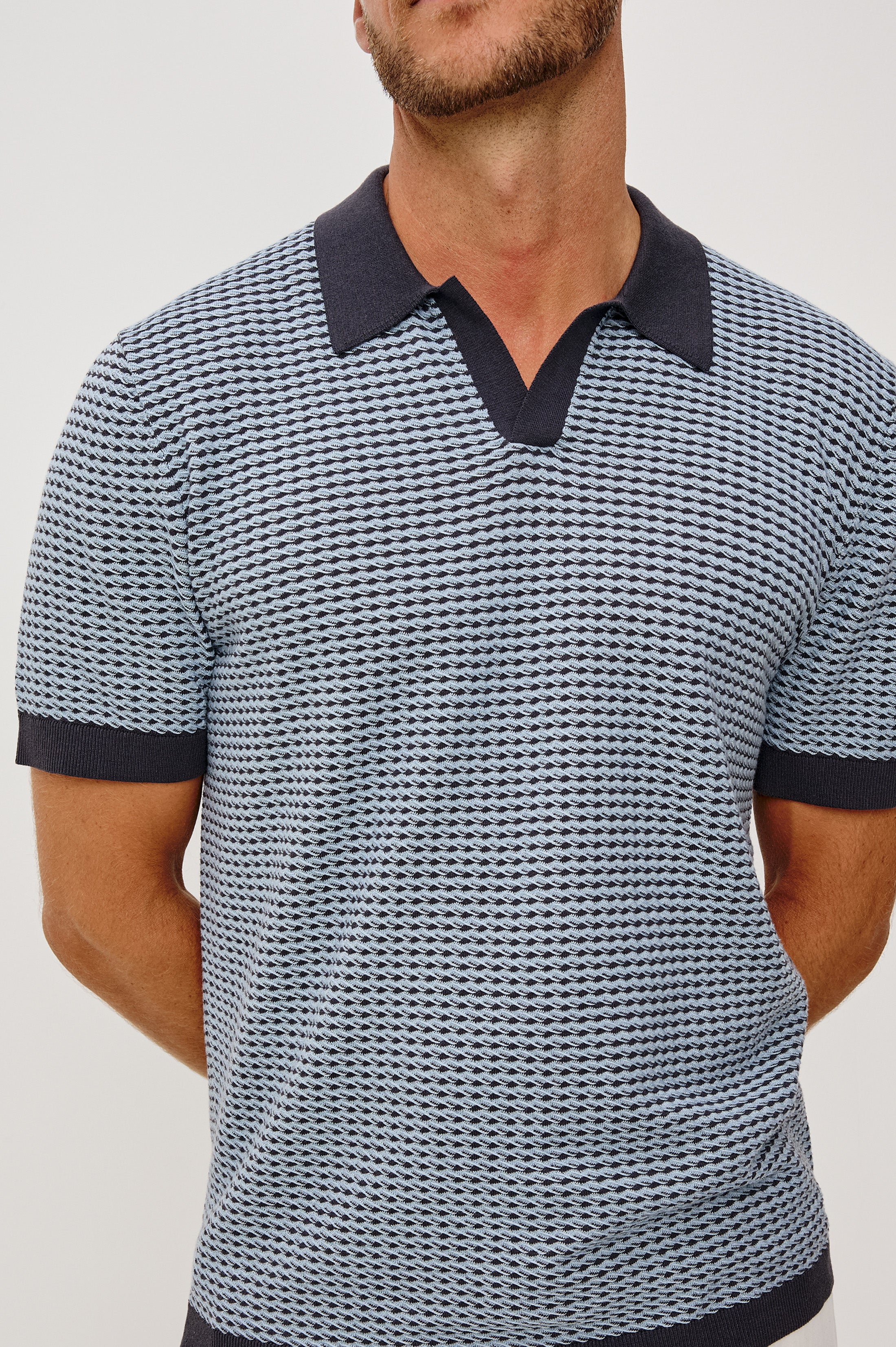 HAYDEN POLO SHIRT - BLUE LAGOON RIPPLE - Image 2