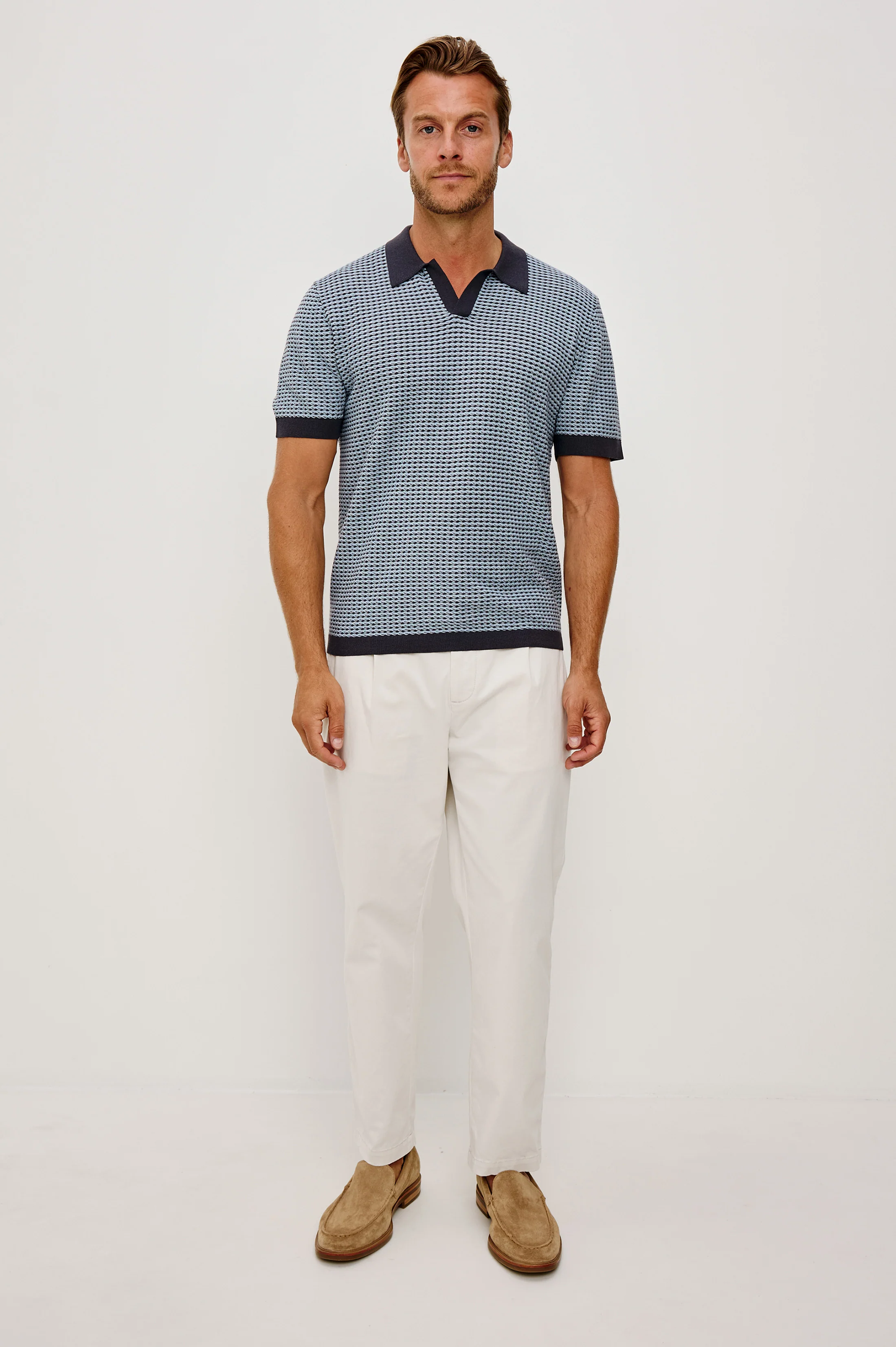 HAYDEN POLO SHIRT - BLUE LAGOON RIPPLE - Image 3