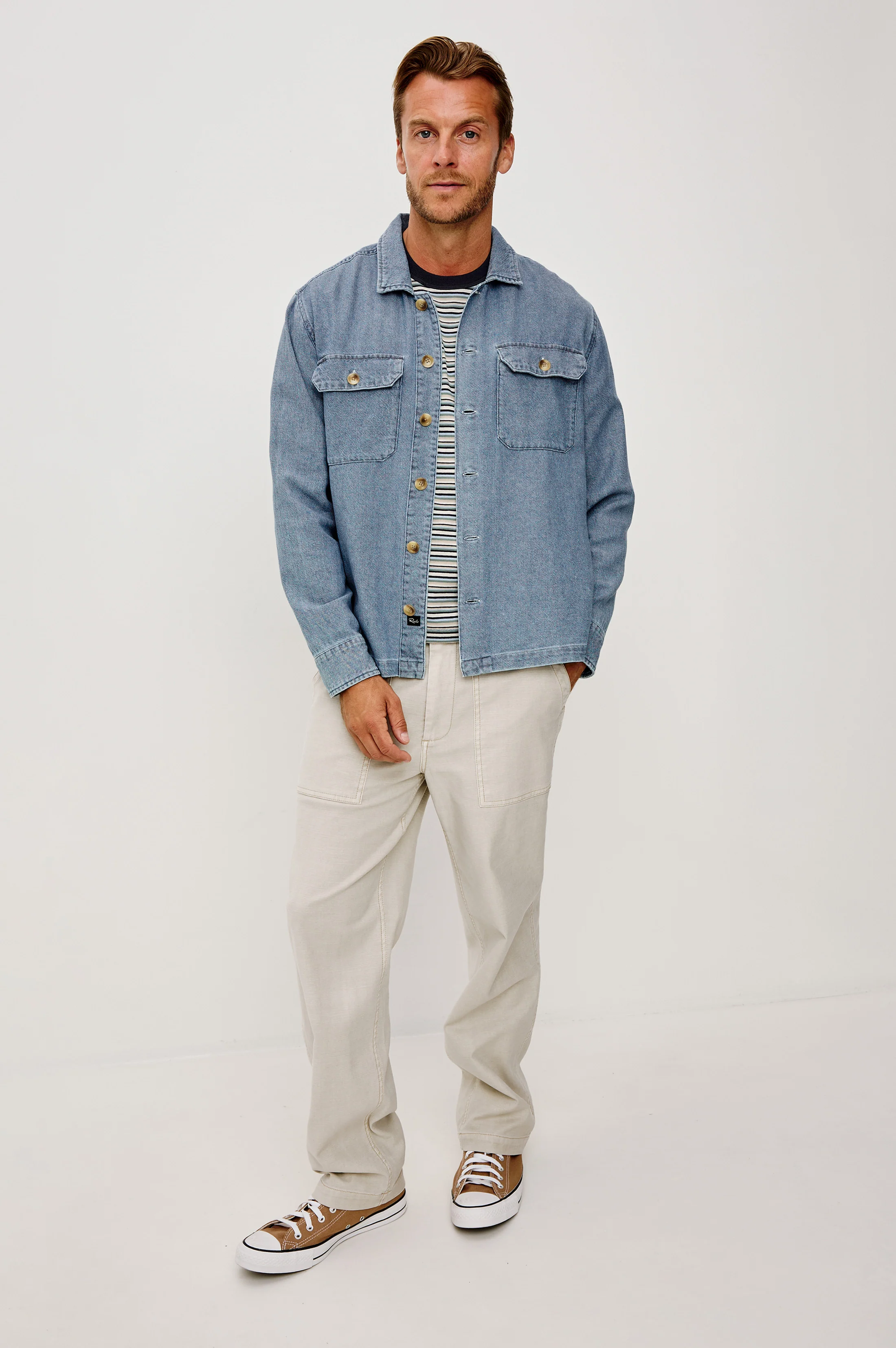 HAYES SHIRT - MEDIUM WASH INDIGO - Image 4
