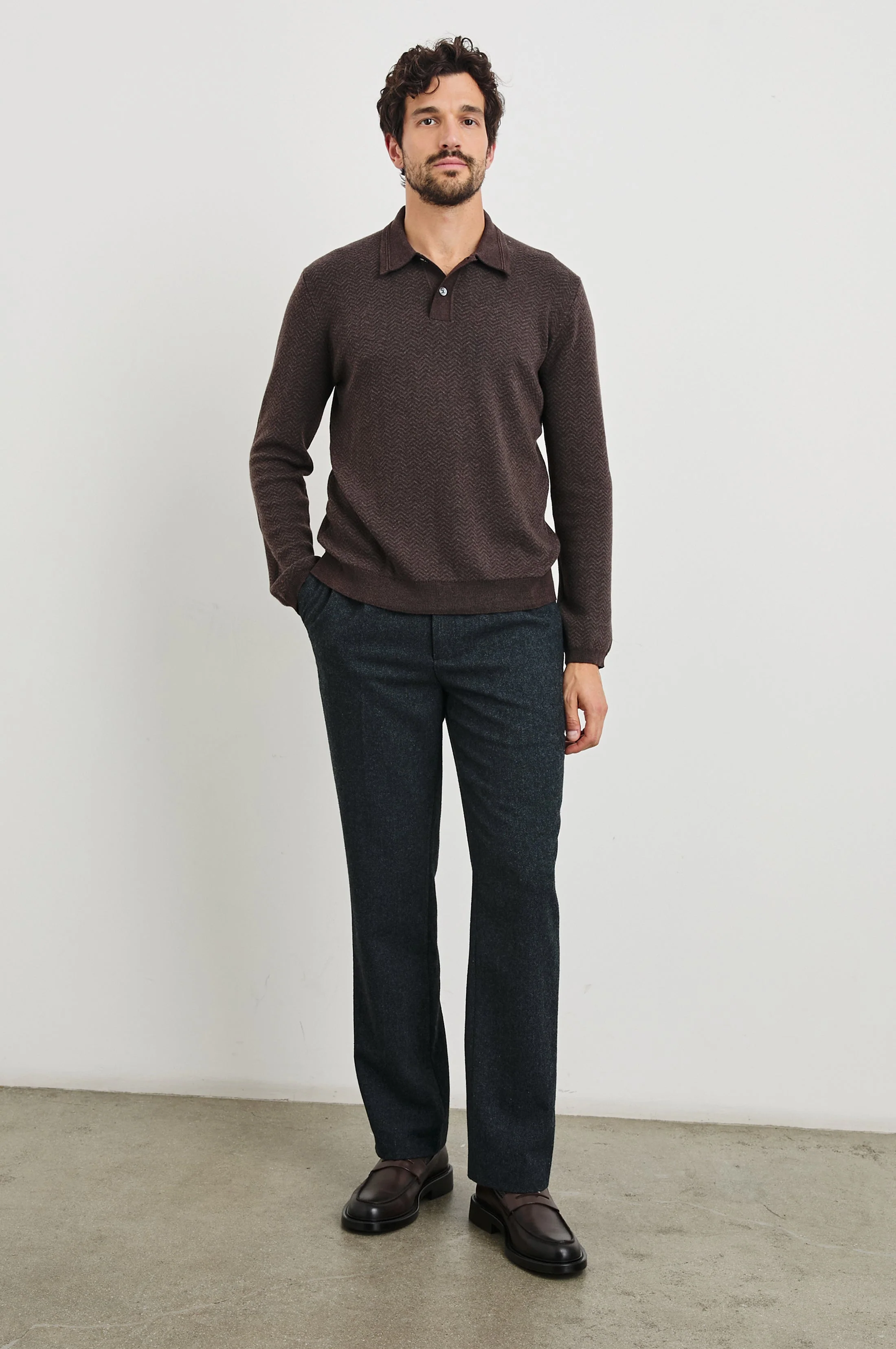 HERRINGTON SWEATER - BROWN HERRINGBONE MELANGE - Image 4