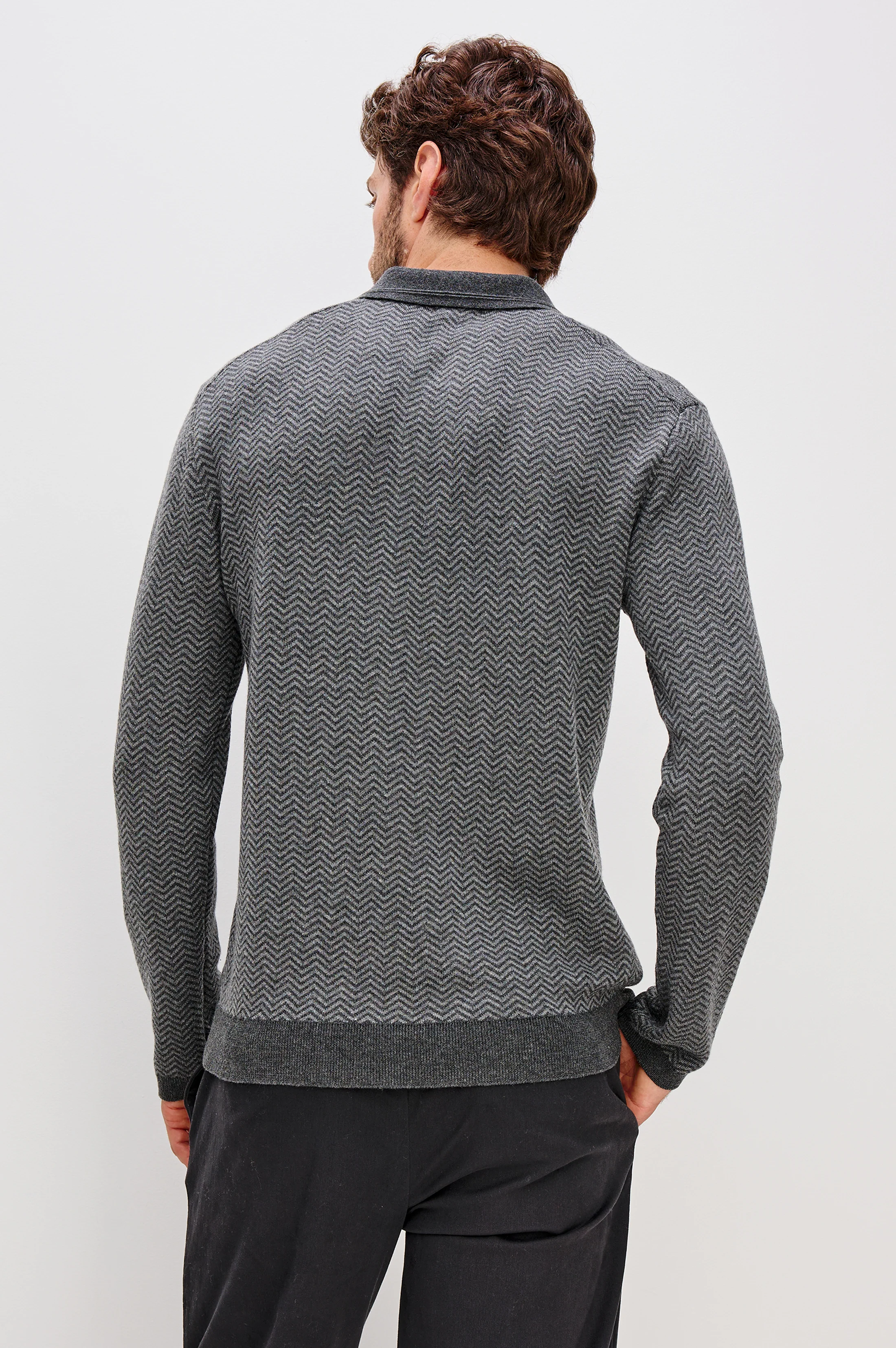 HERRINGTON SWEATER - CHARCOAL HERRINGBONE MELANGE - Image 4