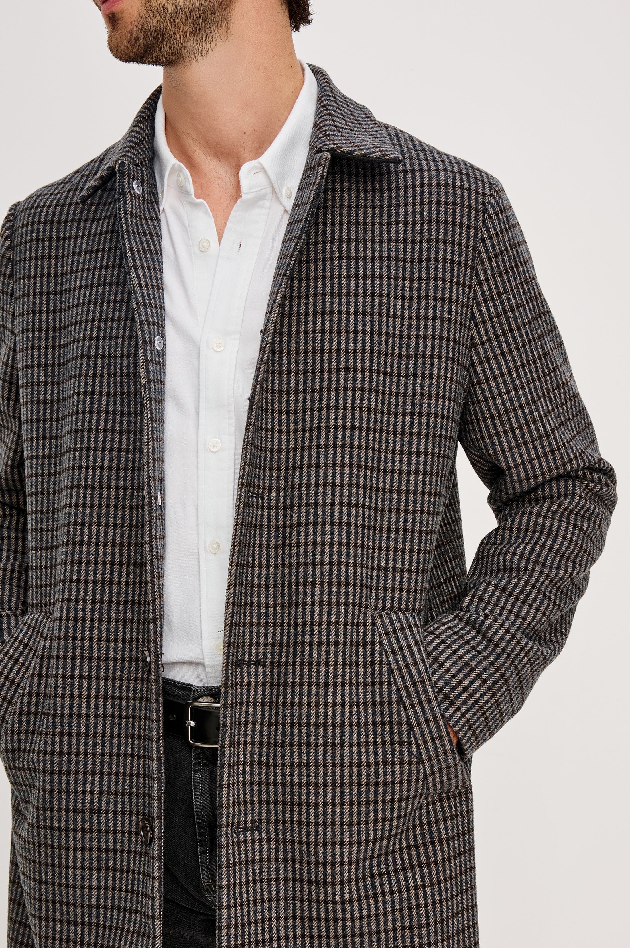 HOCKNEY OVERCOAT - GREY CHECK PLAID - Image 2