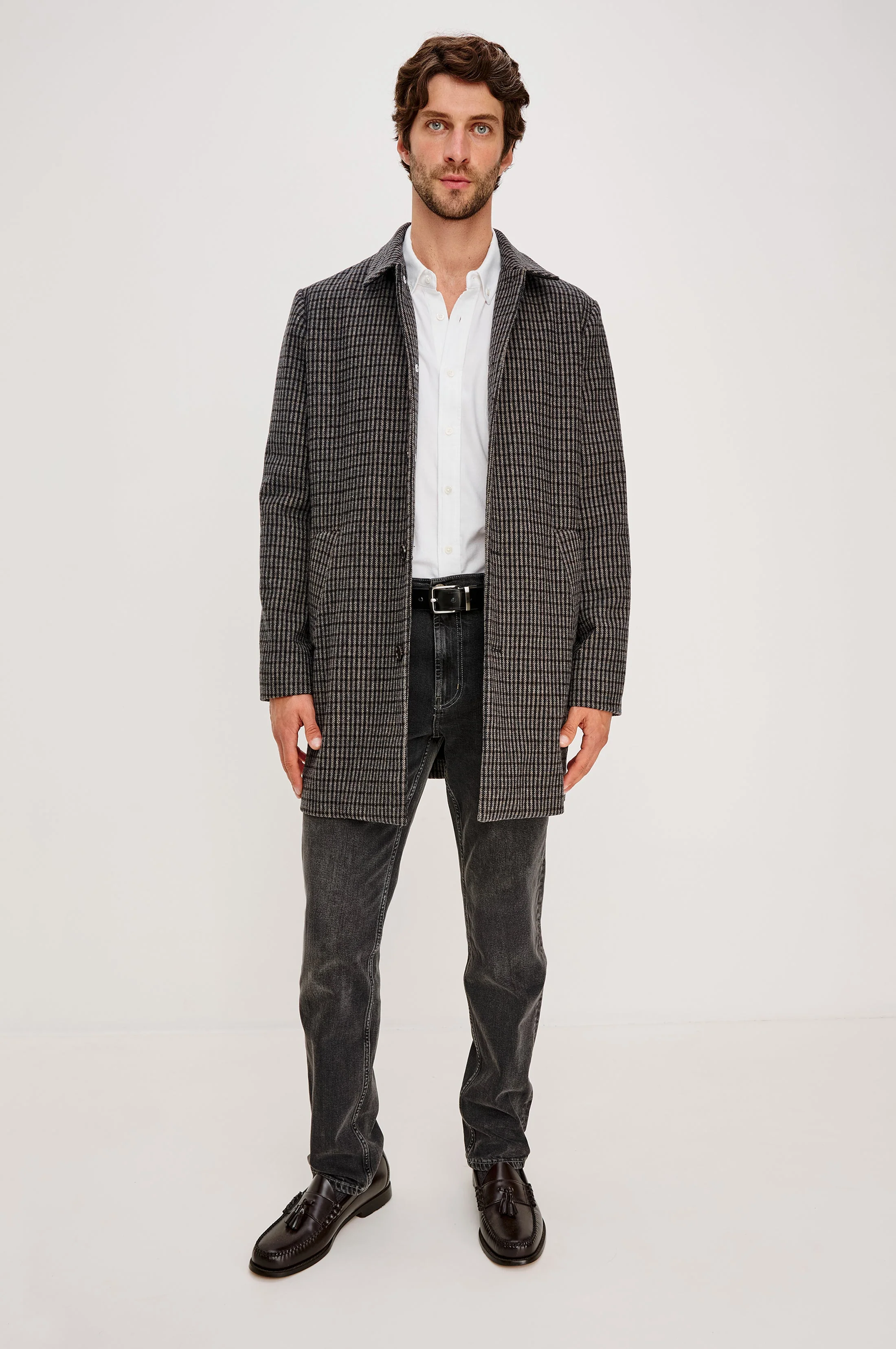 HOCKNEY OVERCOAT - GREY CHECK PLAID - Image 3