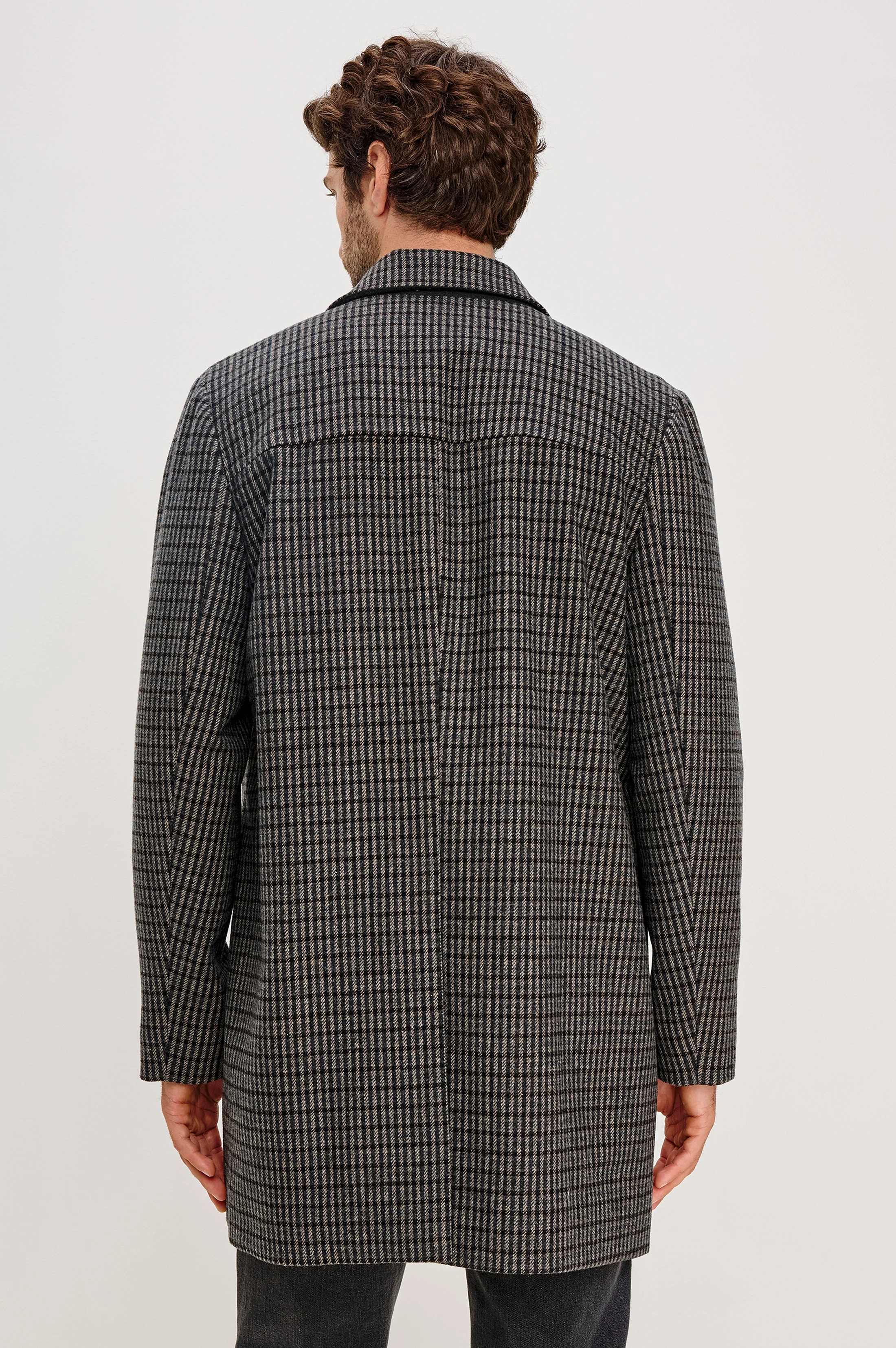 HOCKNEY OVERCOAT - GREY CHECK PLAID - Image 5