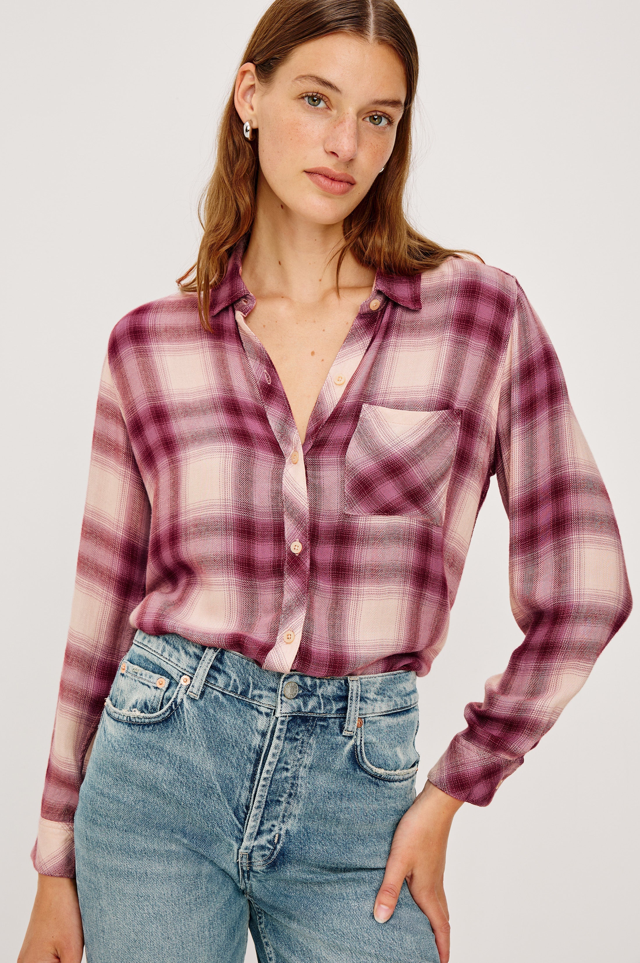 HUNTER SHIRT - FADED PLUM IVORY - Image 3
