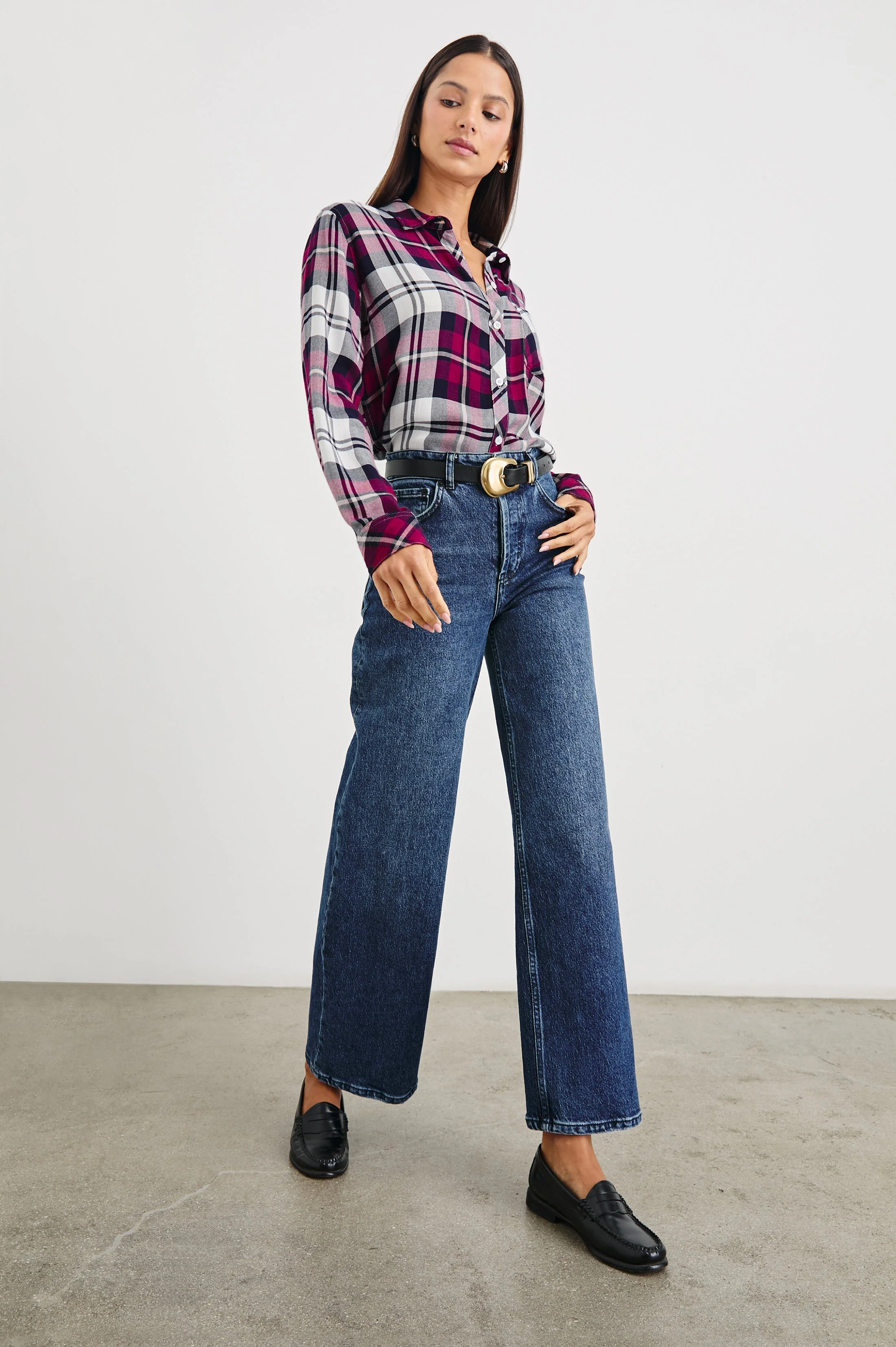 HUNTER SHIRT - LYCHEE NAVY WHITE - Image 3