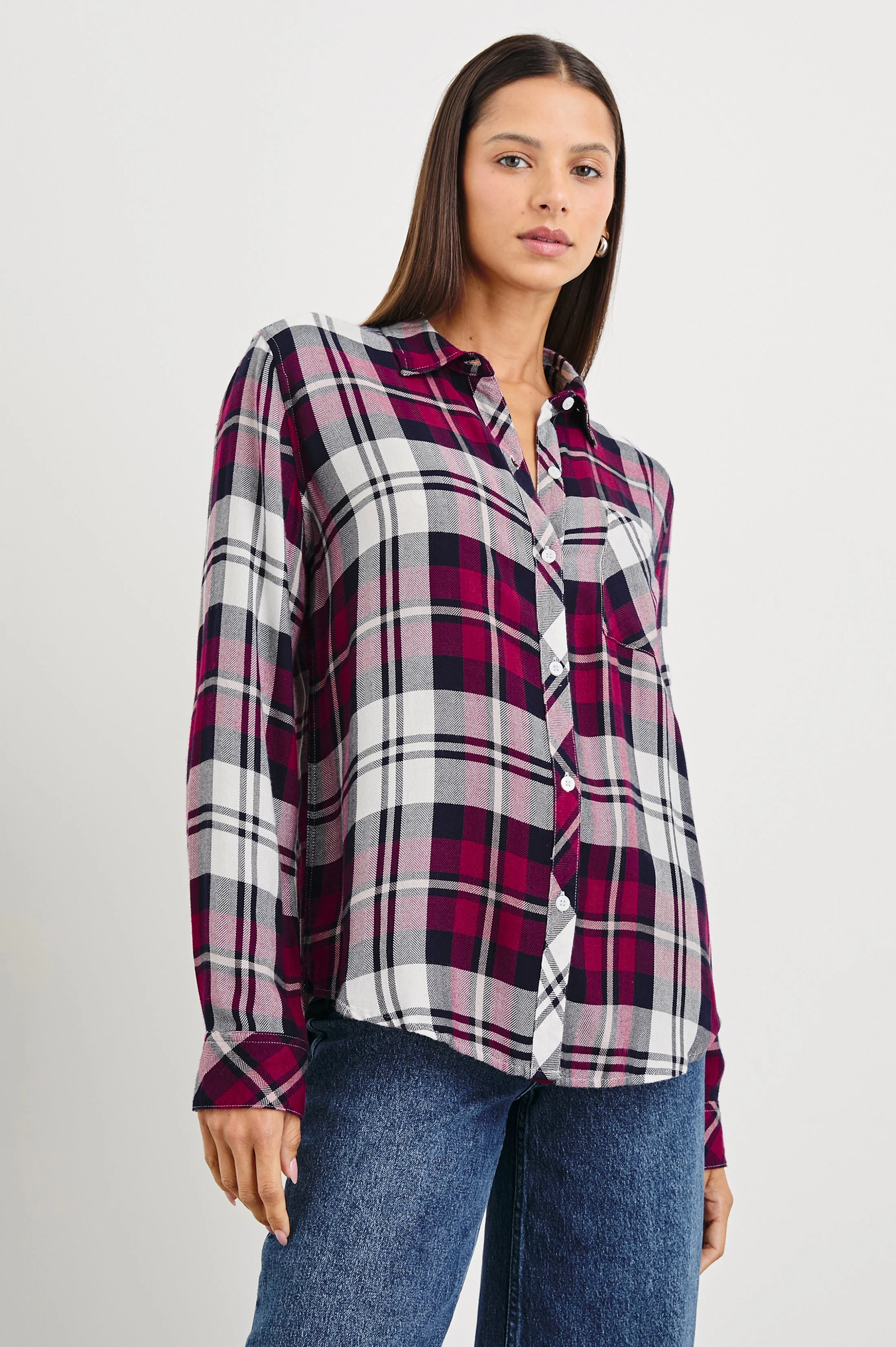 HUNTER SHIRT - LYCHEE NAVY WHITE - Image 4