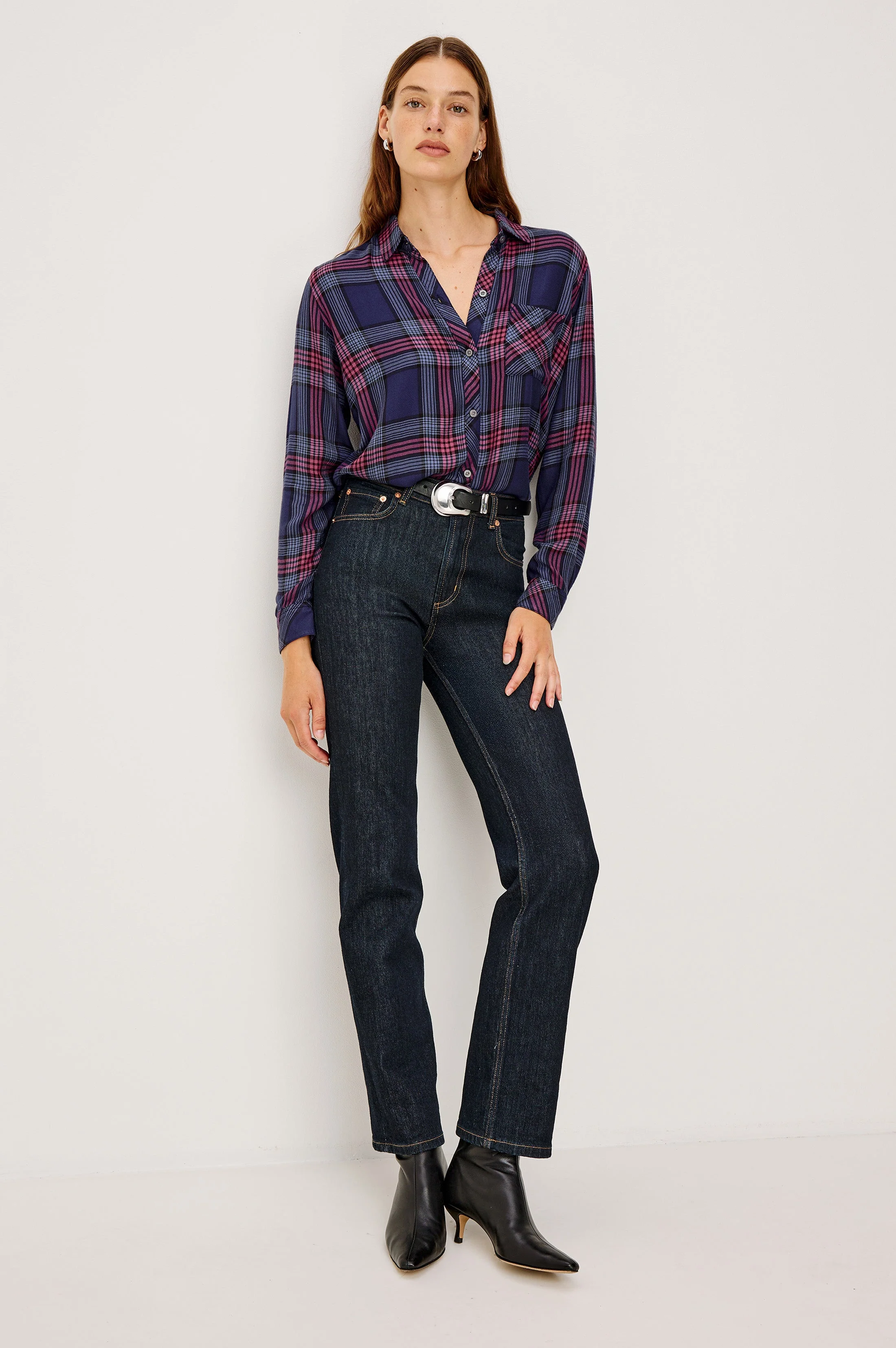 HUNTER SHIRT - NAVY ROSE ASTOR - Image 4