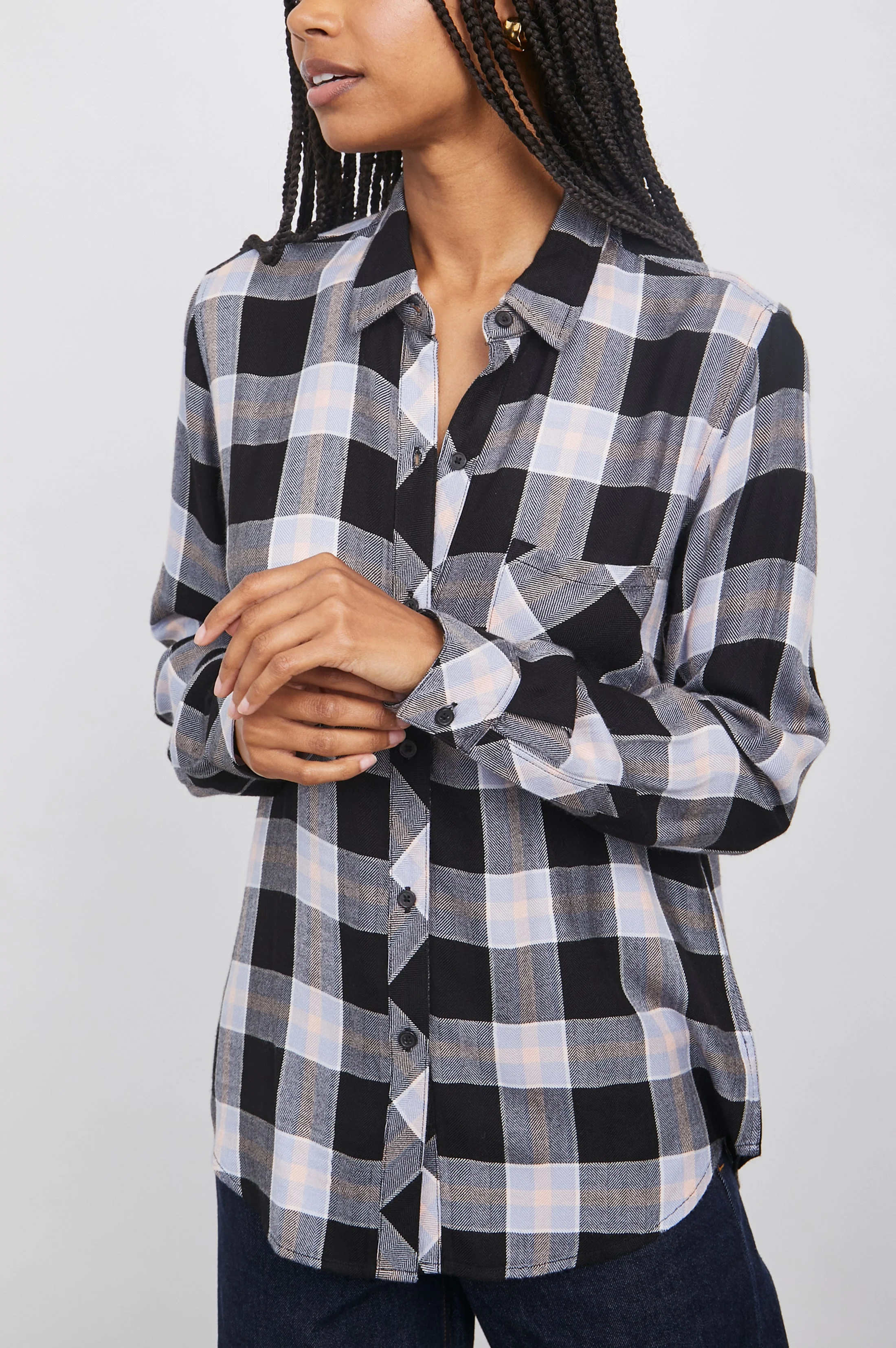 HUNTER SHIRT - ONYX PERWINKLE BLUSH