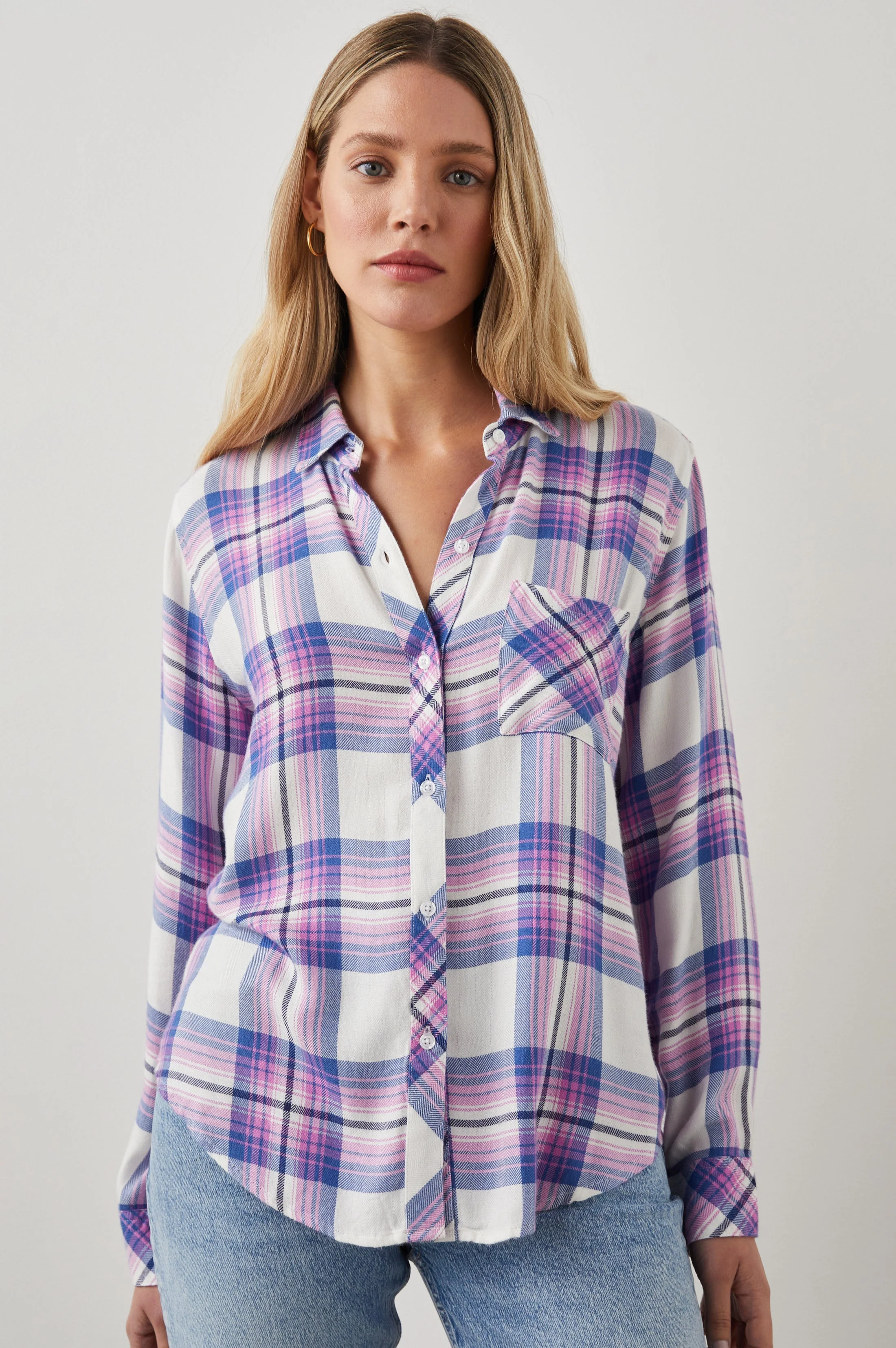 HUNTER SHIRT - WHITE DENIM BERRY