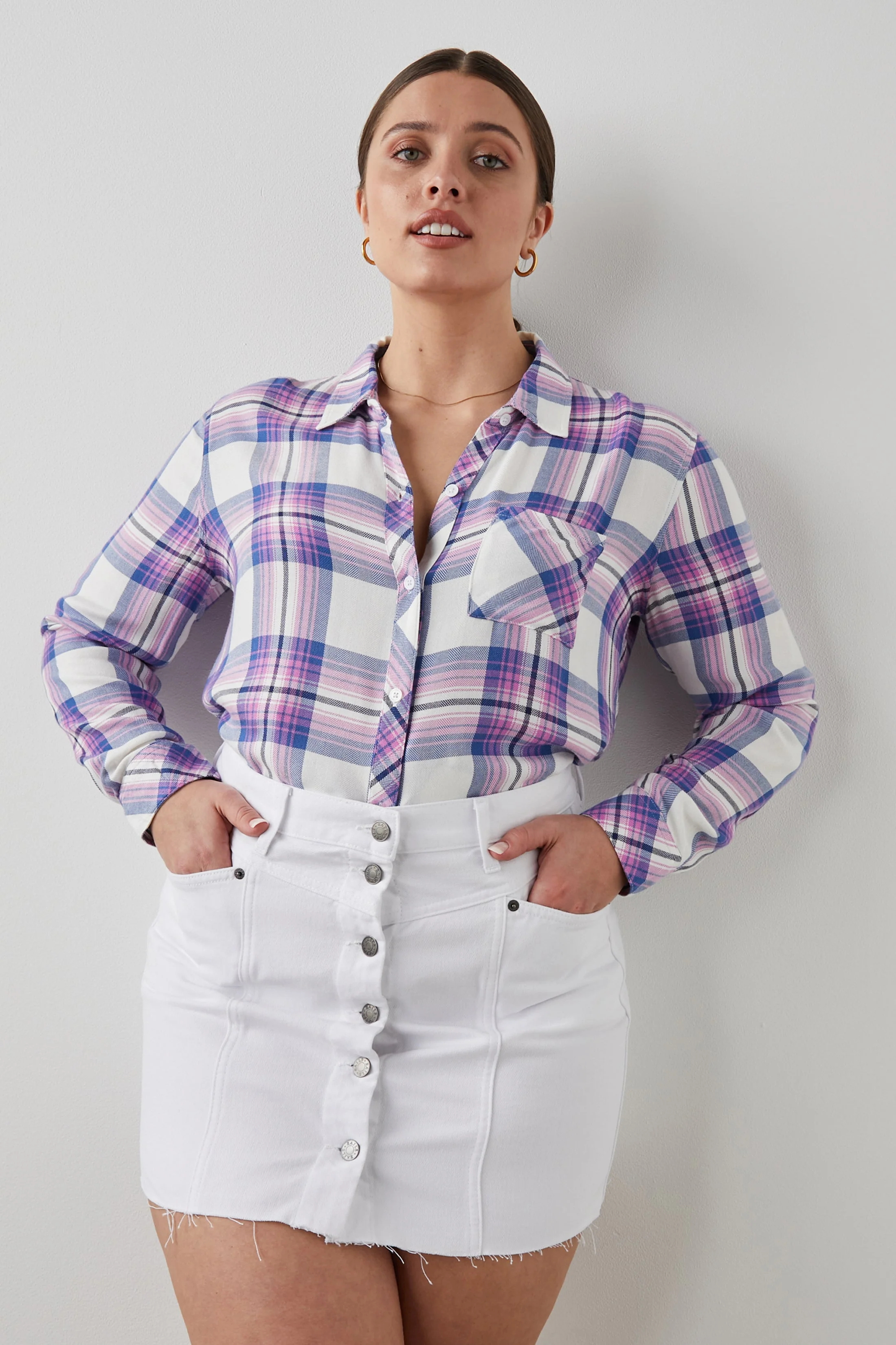 HUNTER SHIRT - WHITE DENIM BERRY - Image 7