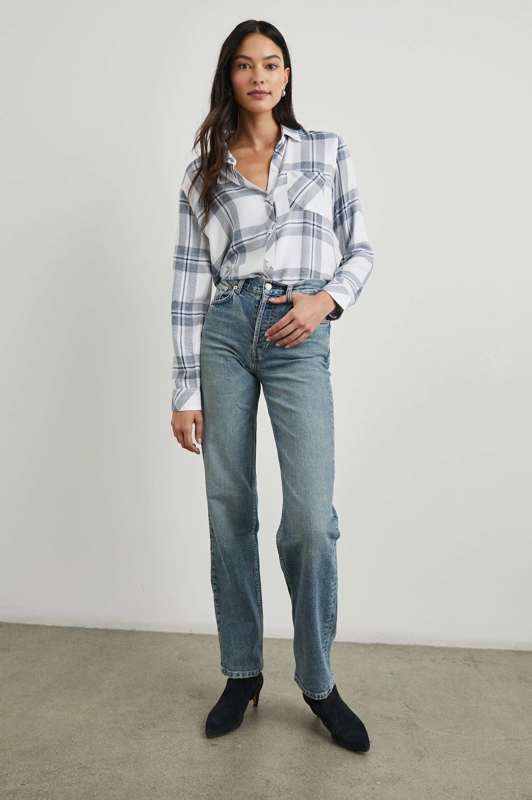 HUNTER SHIRT - WHITE INDIGO MELANGE - Image 5