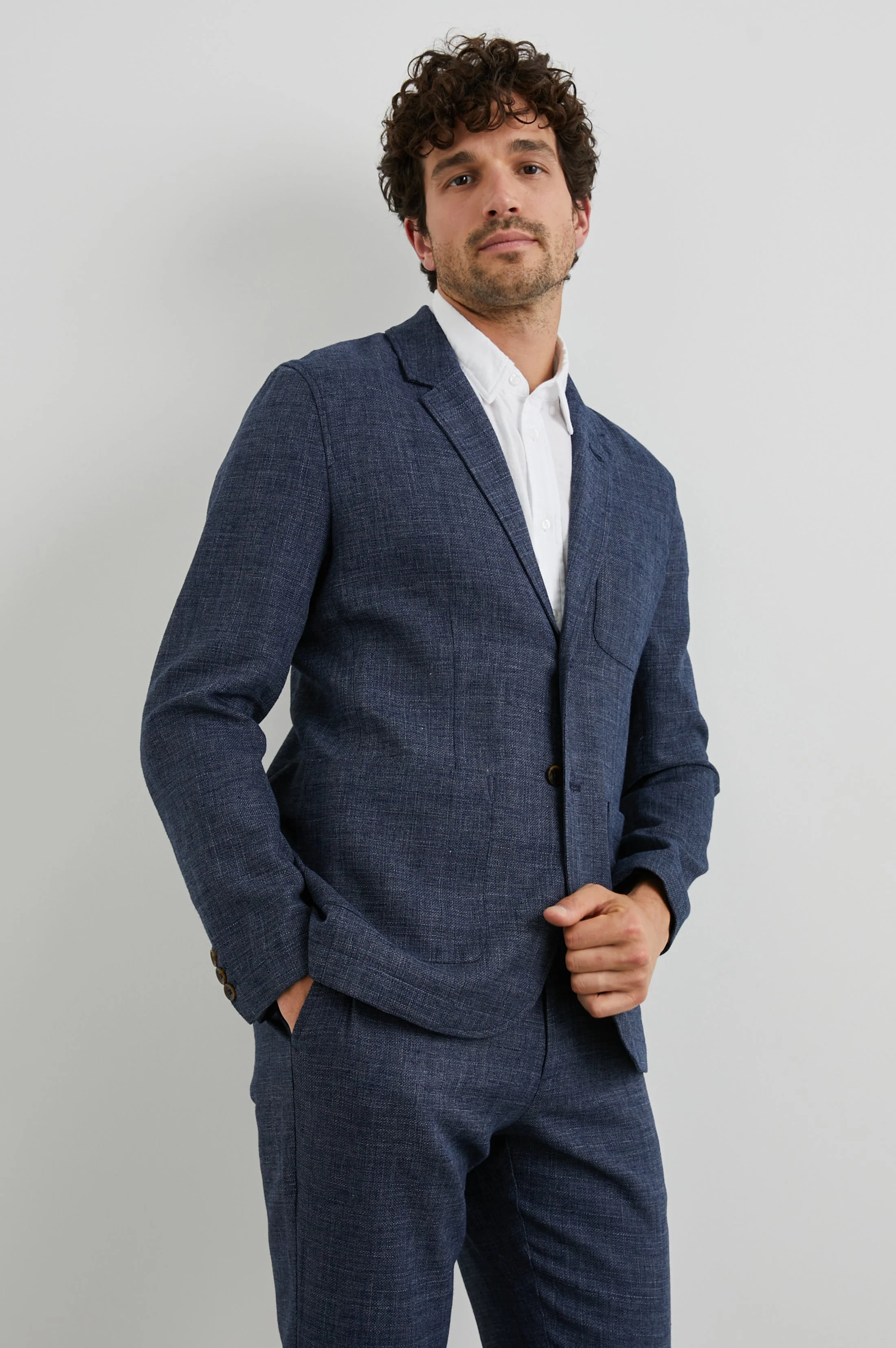 IDRIS BLAZER - NAVY MELANGE - Image 4