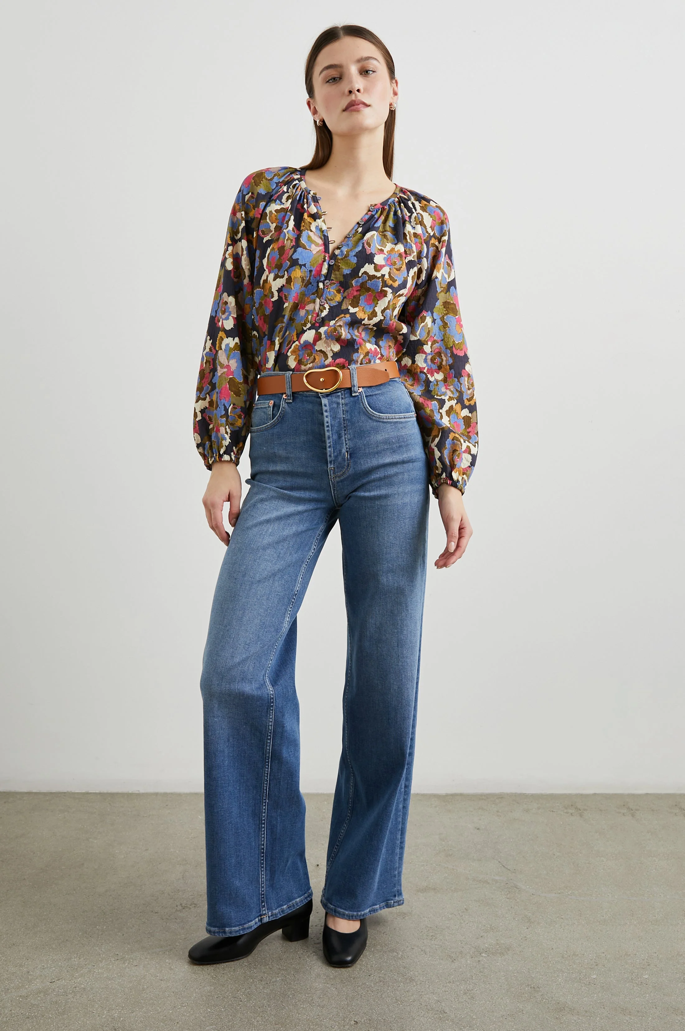 INDI TOP - NAVY WILDFLOWER - Image 3