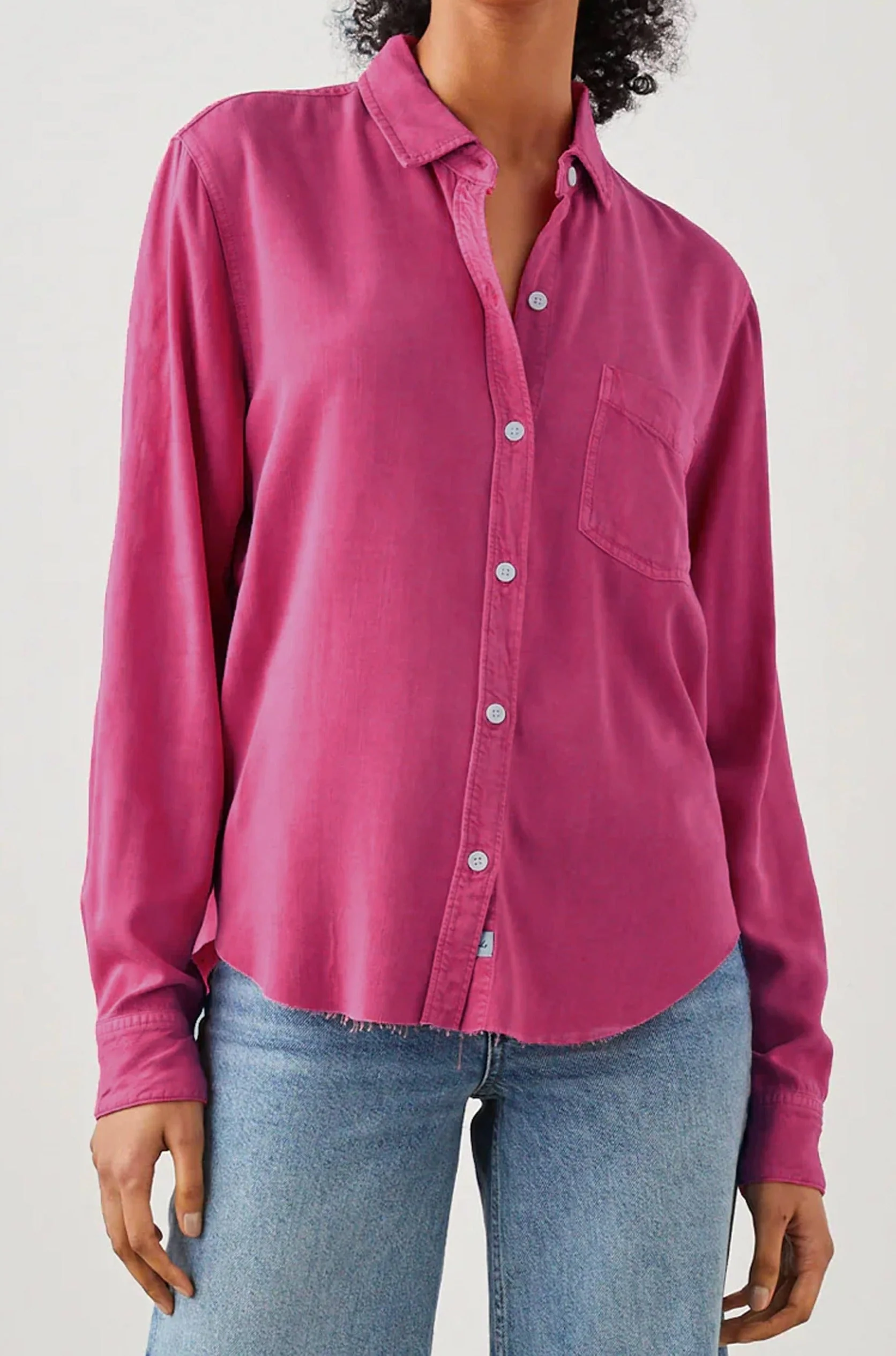 INGRID RAW SHIRT - HIBISCUS