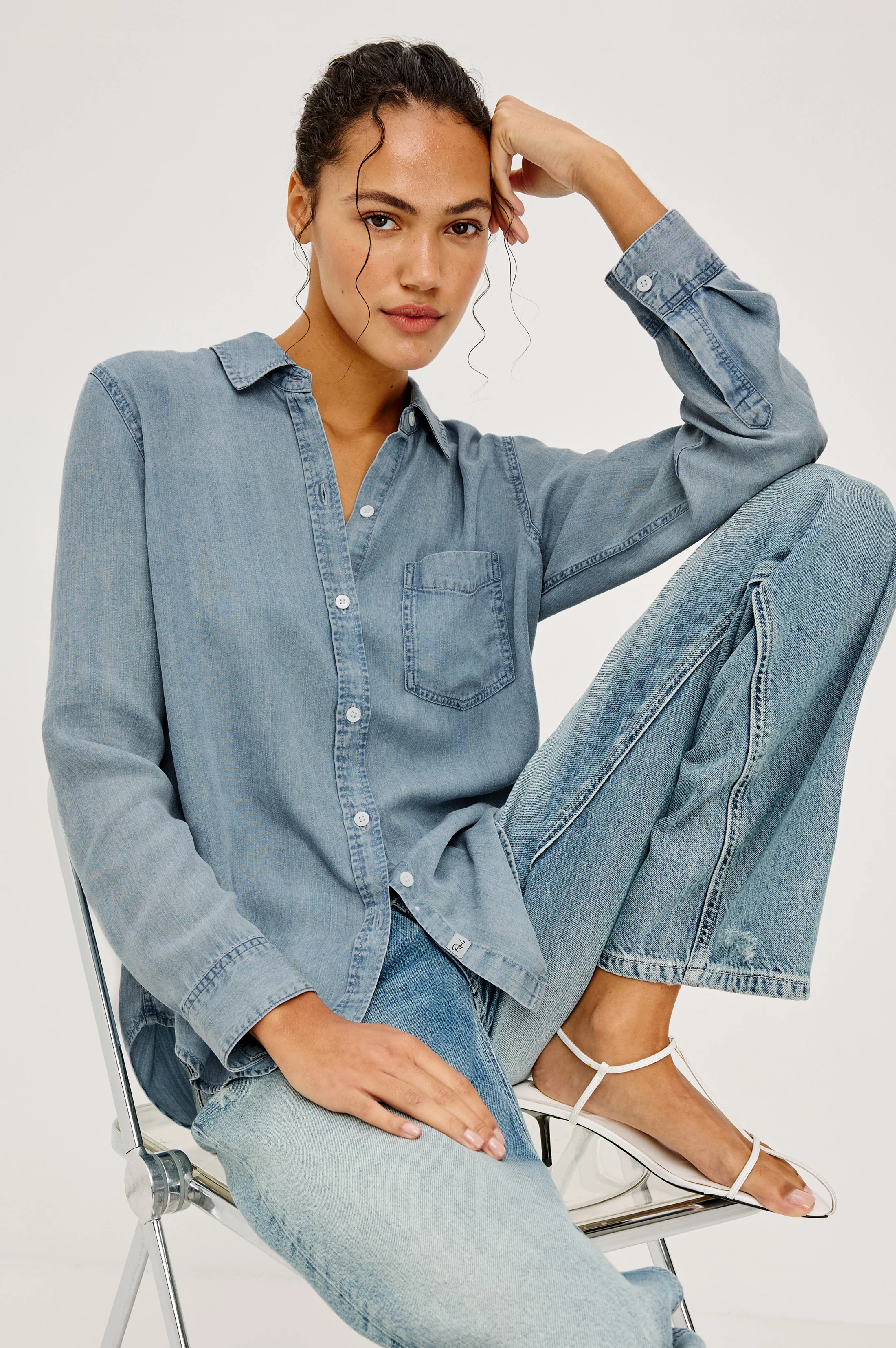 INGRID SHIRT - MED VINTAGE  CLOUD WASH