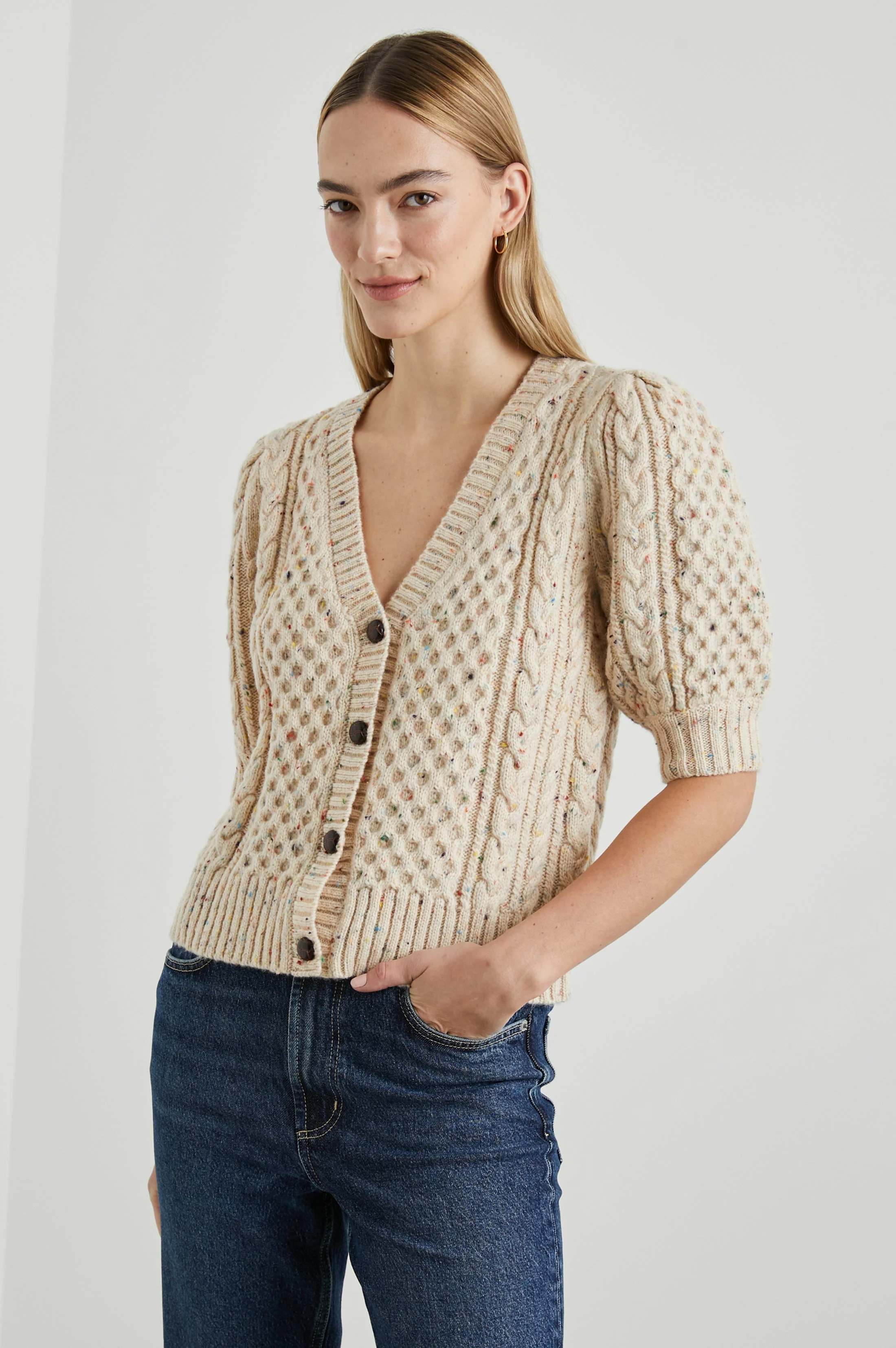 ISLA CARDIGAN - CREAM CONFETTI - Image 2