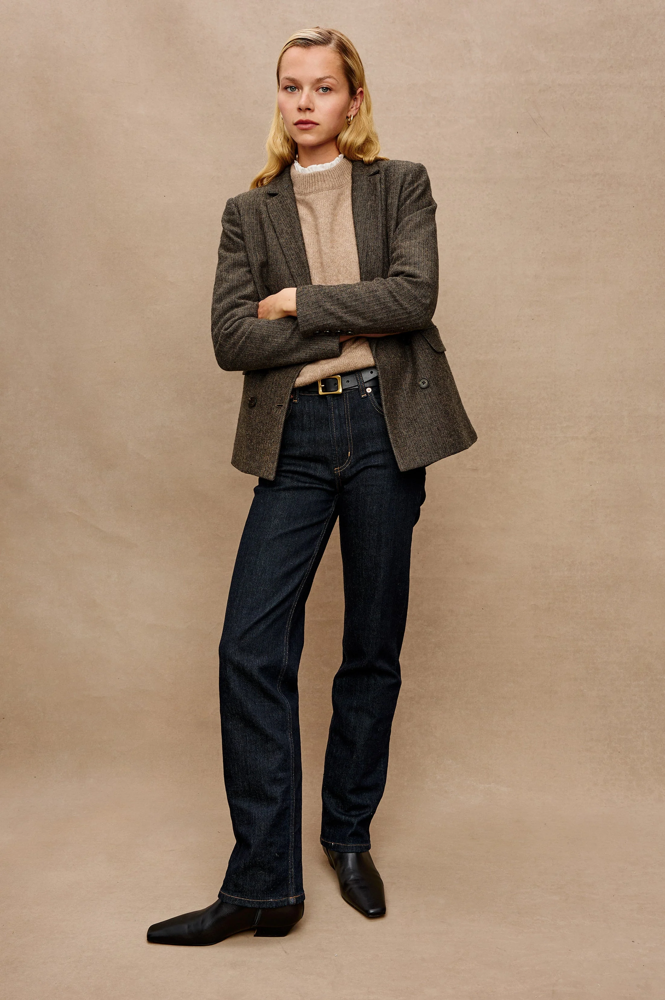 JAC BLAZER - CAMEL BLACK HERRINGBONE - Image 3
