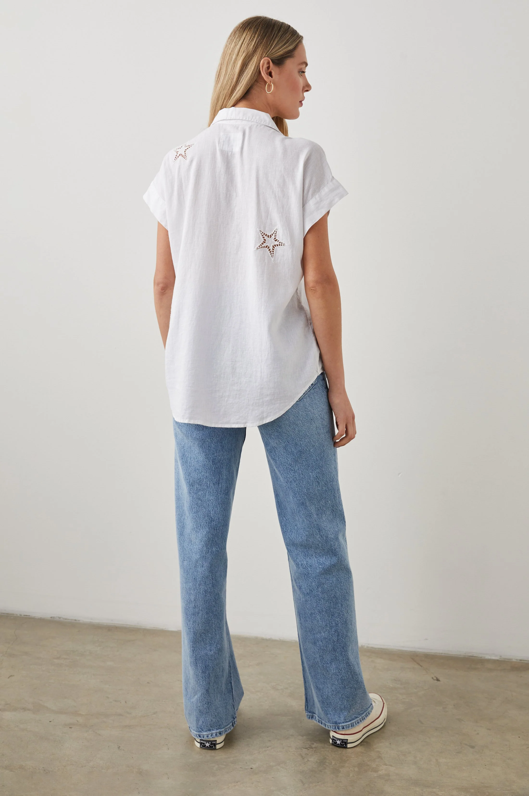 JAMIE SHIRT - WHITE EYELET STARS - Image 4