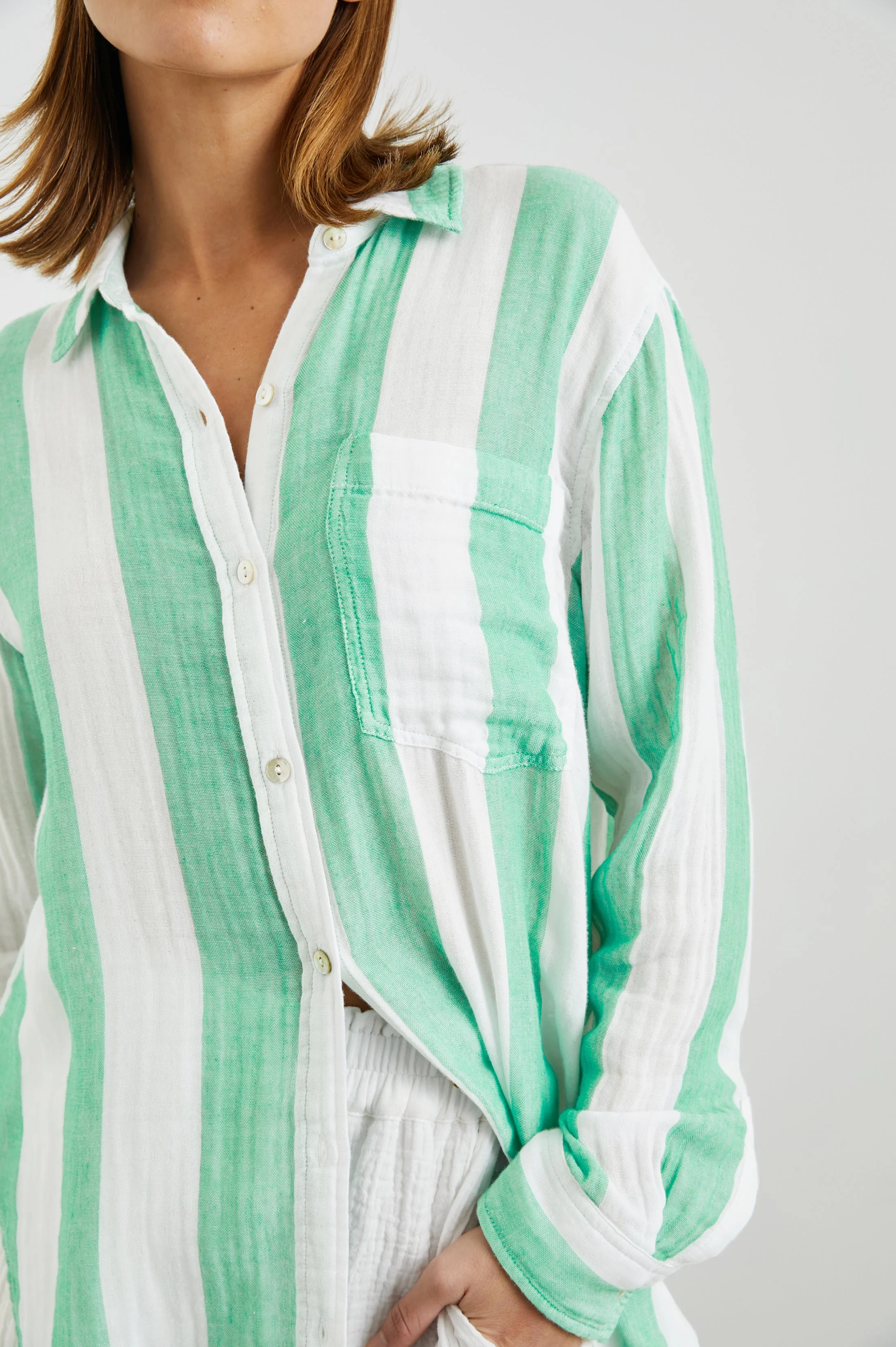 JAYLIN SHIRT - JADE STRIPE - Image 2