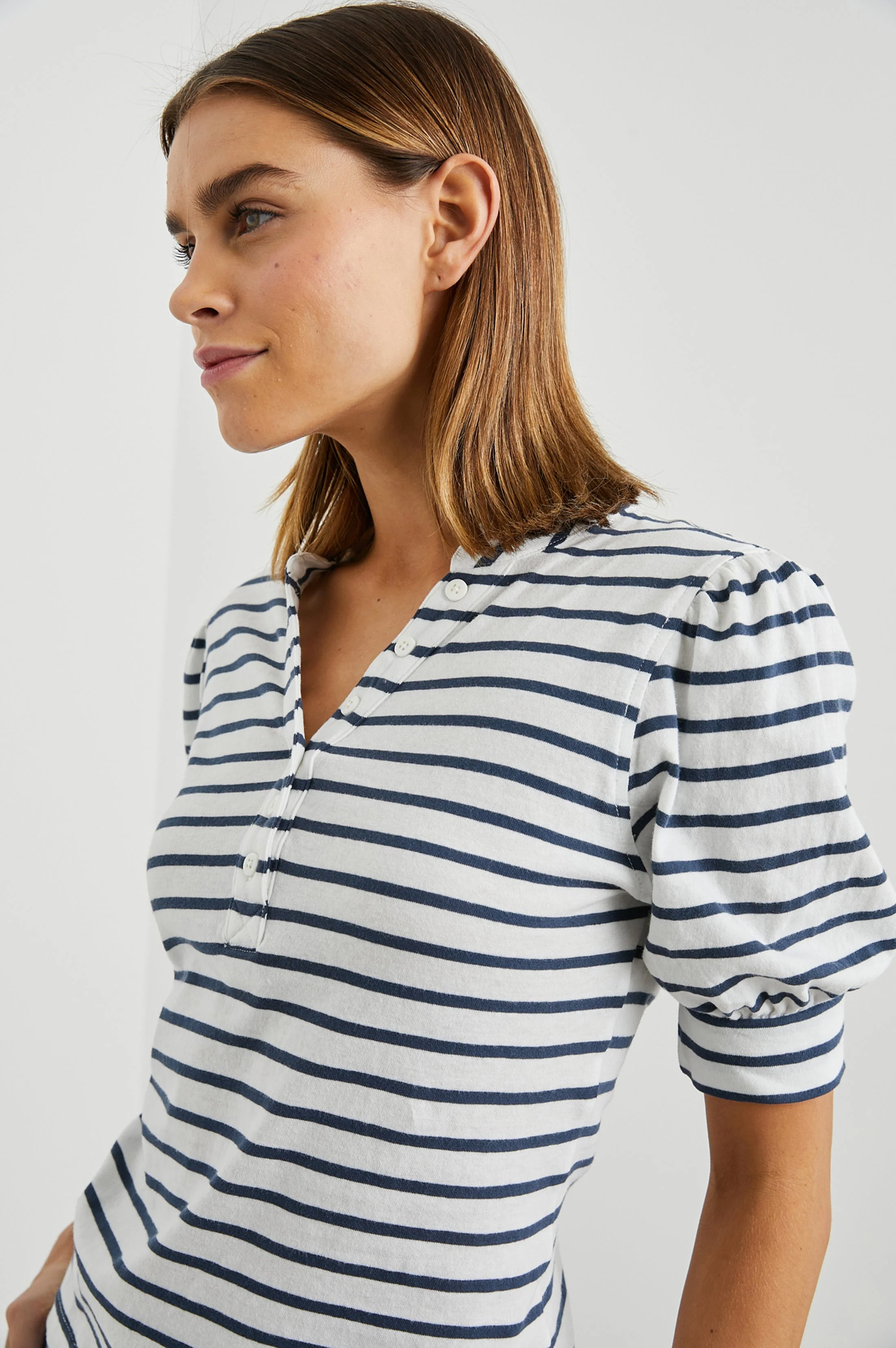JEWEL TOP - IVORY NAVY STRIPE - Image 2