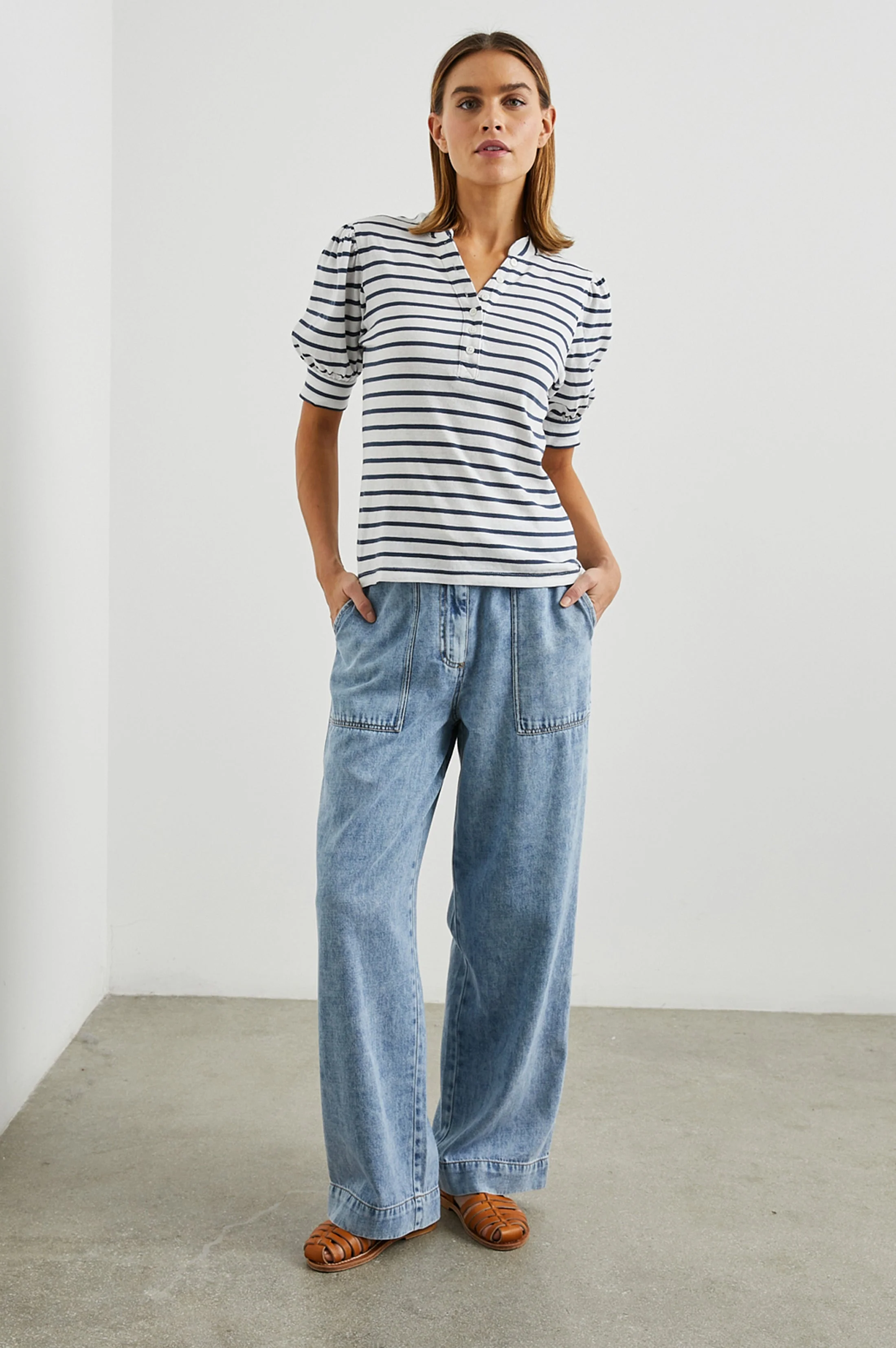 JEWEL TOP - IVORY NAVY STRIPE - Image 3