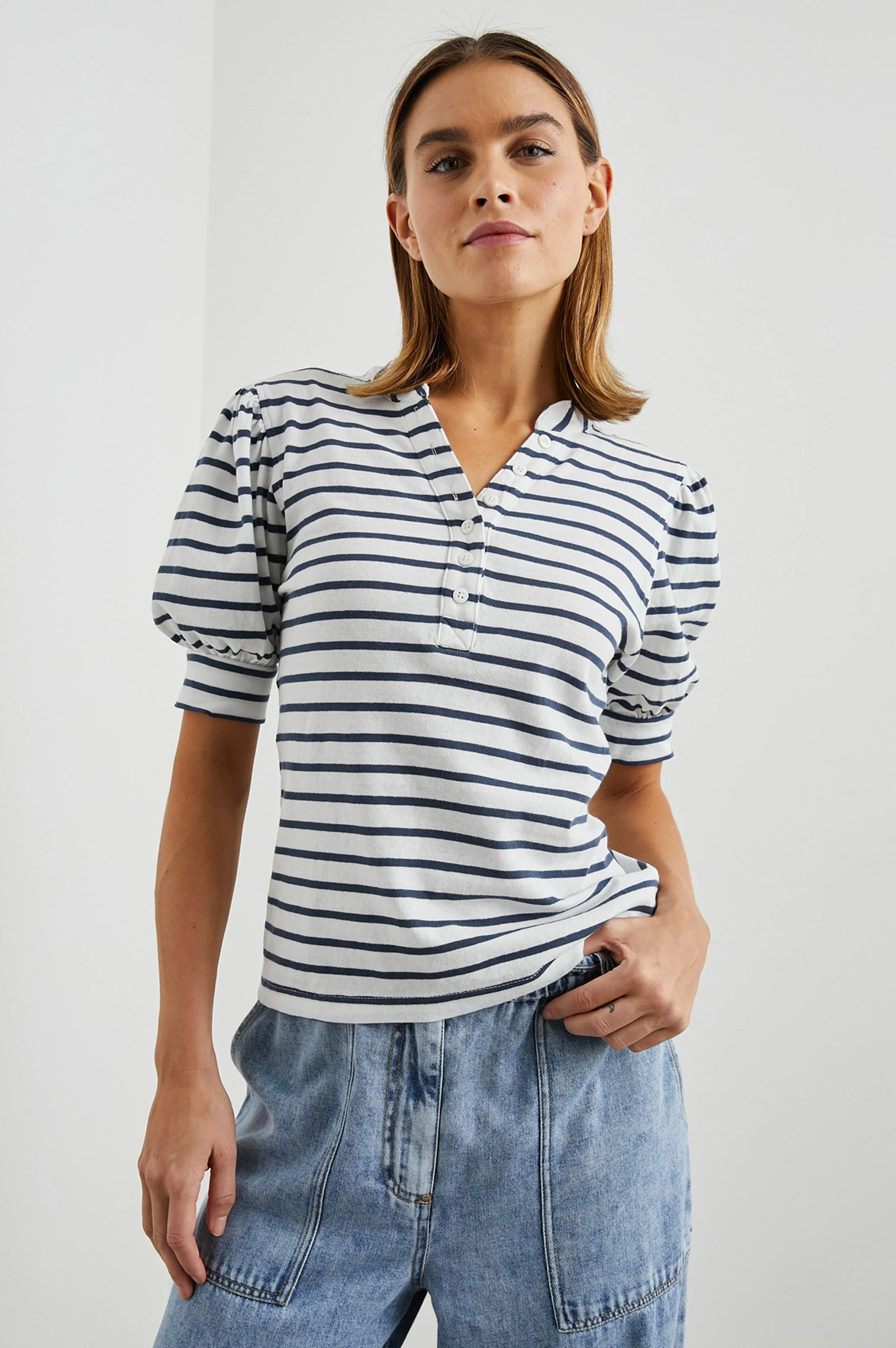 JEWEL TOP - IVORY NAVY STRIPE - Image 4