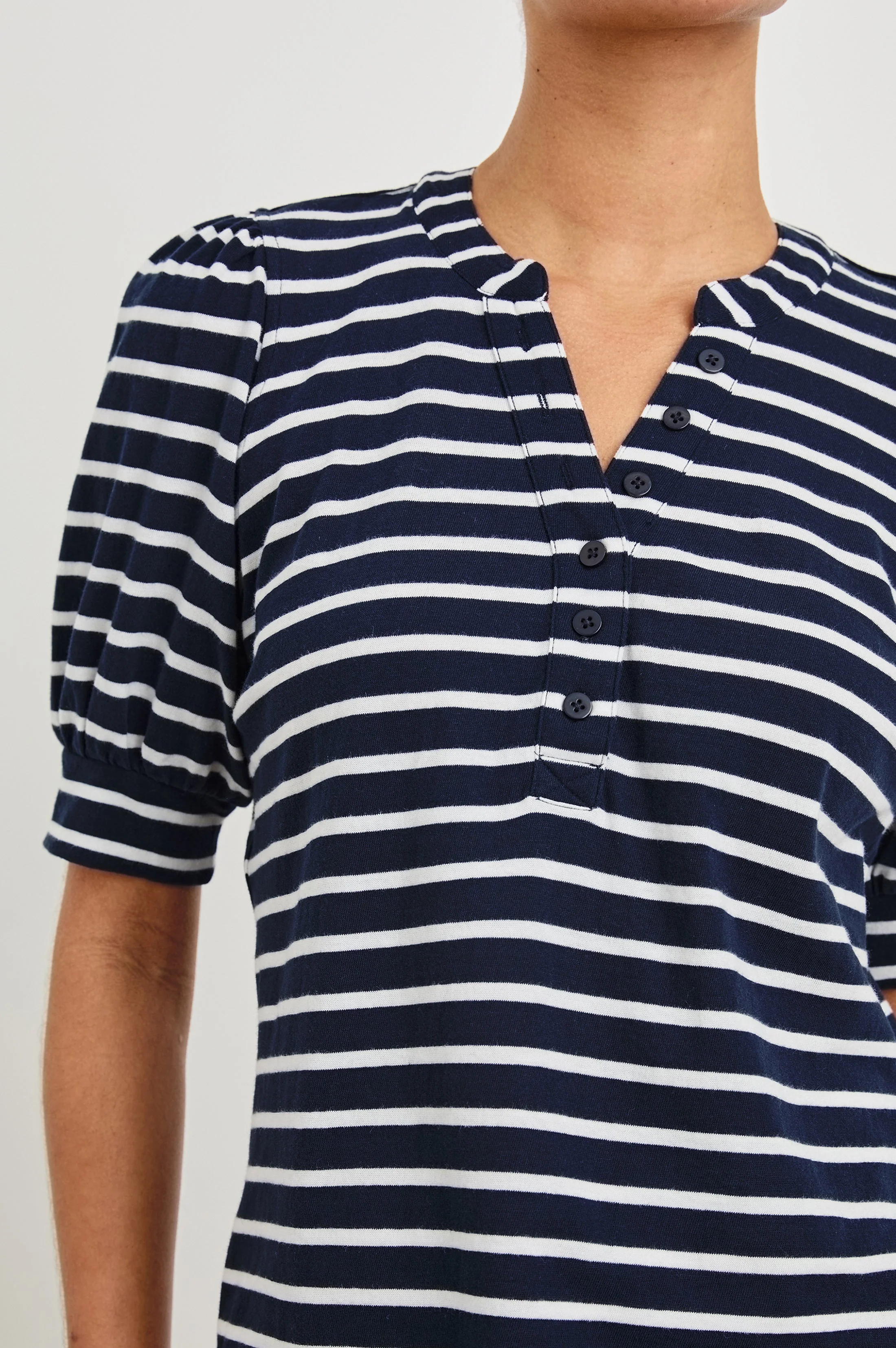 JEWEL TOP - NAVY IVORY STRIPE - Image 2