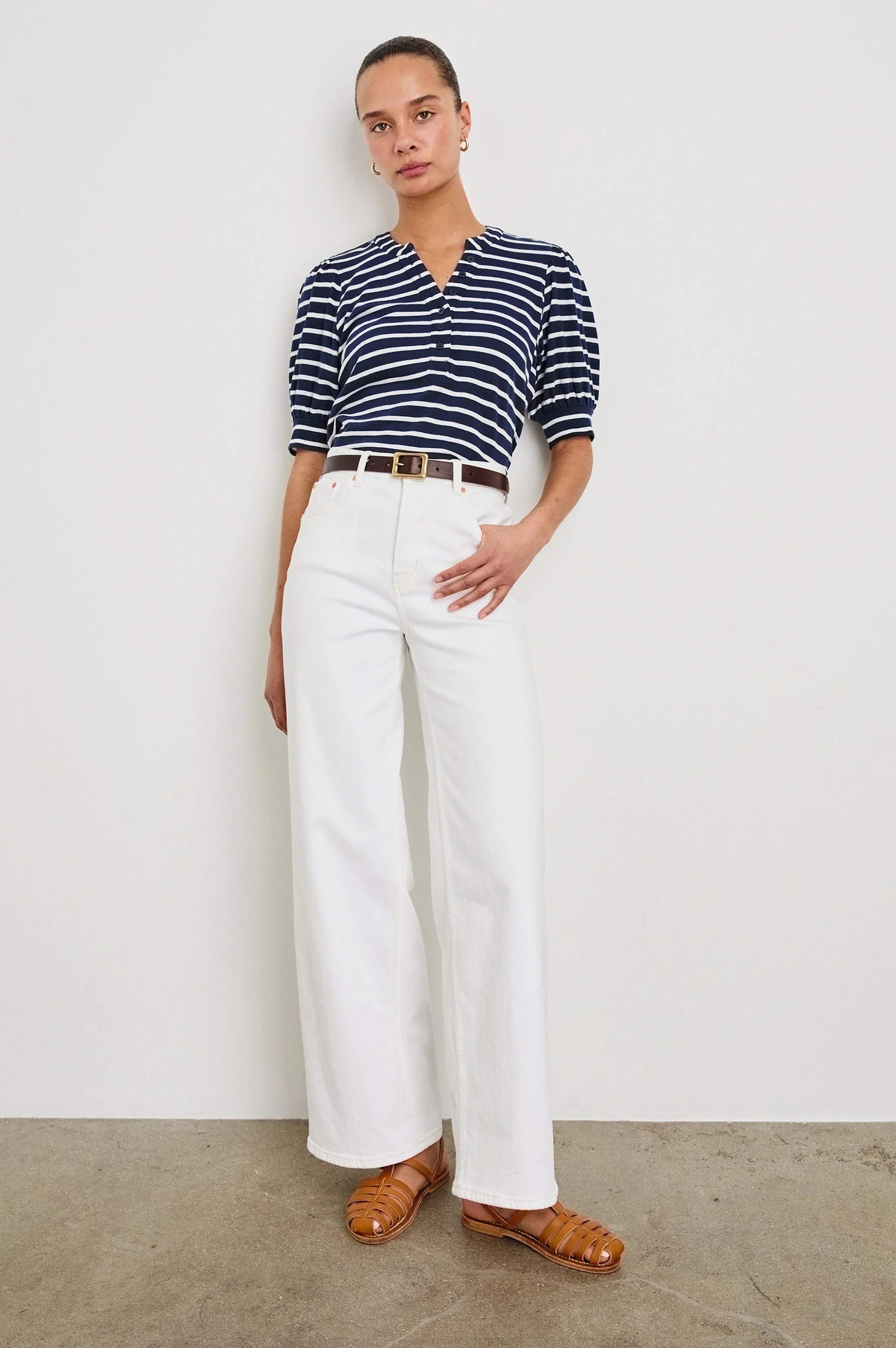 JEWEL TOP - NAVY IVORY STRIPE - Image 3