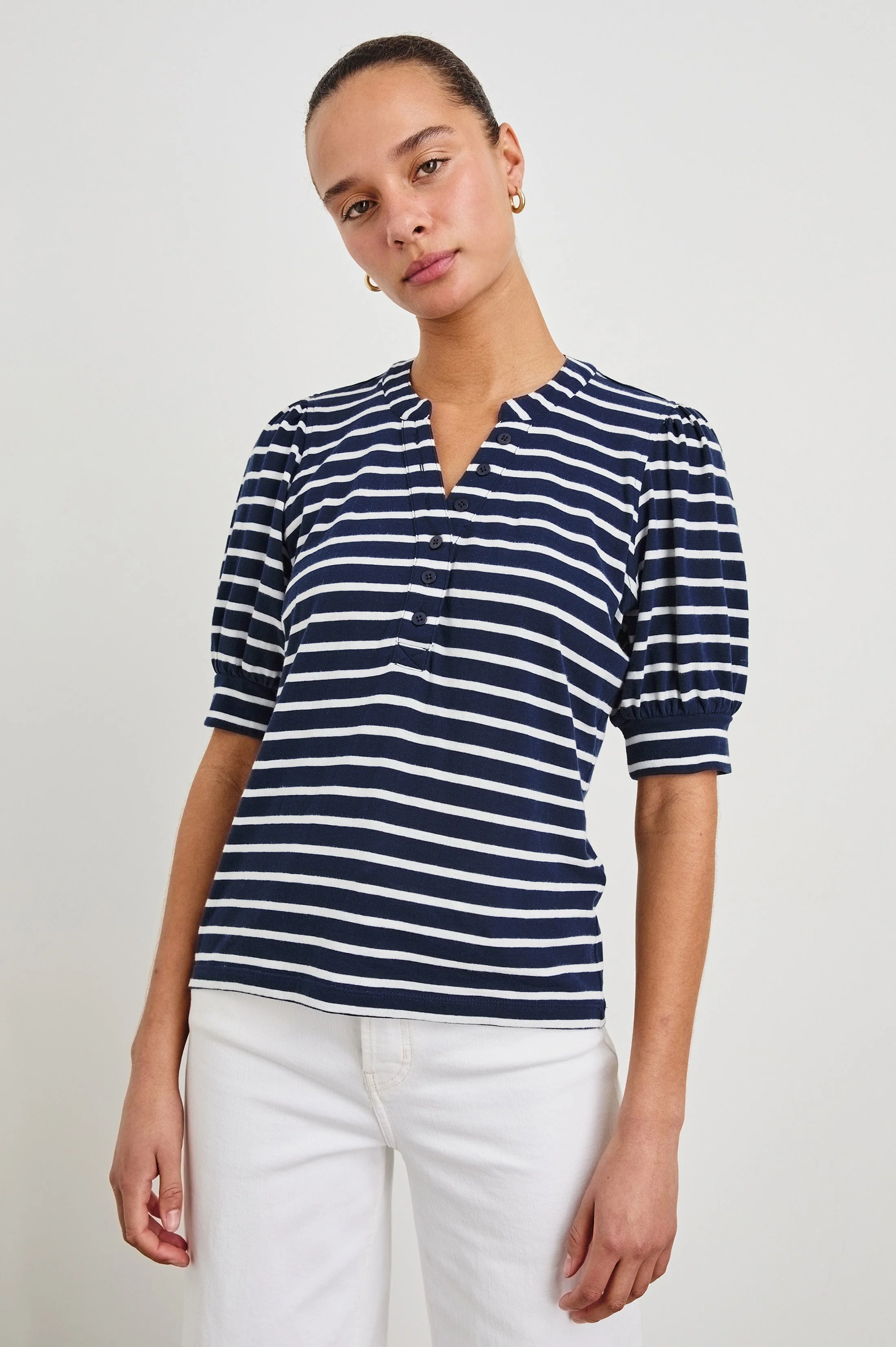 JEWEL TOP - NAVY IVORY STRIPE - Image 4