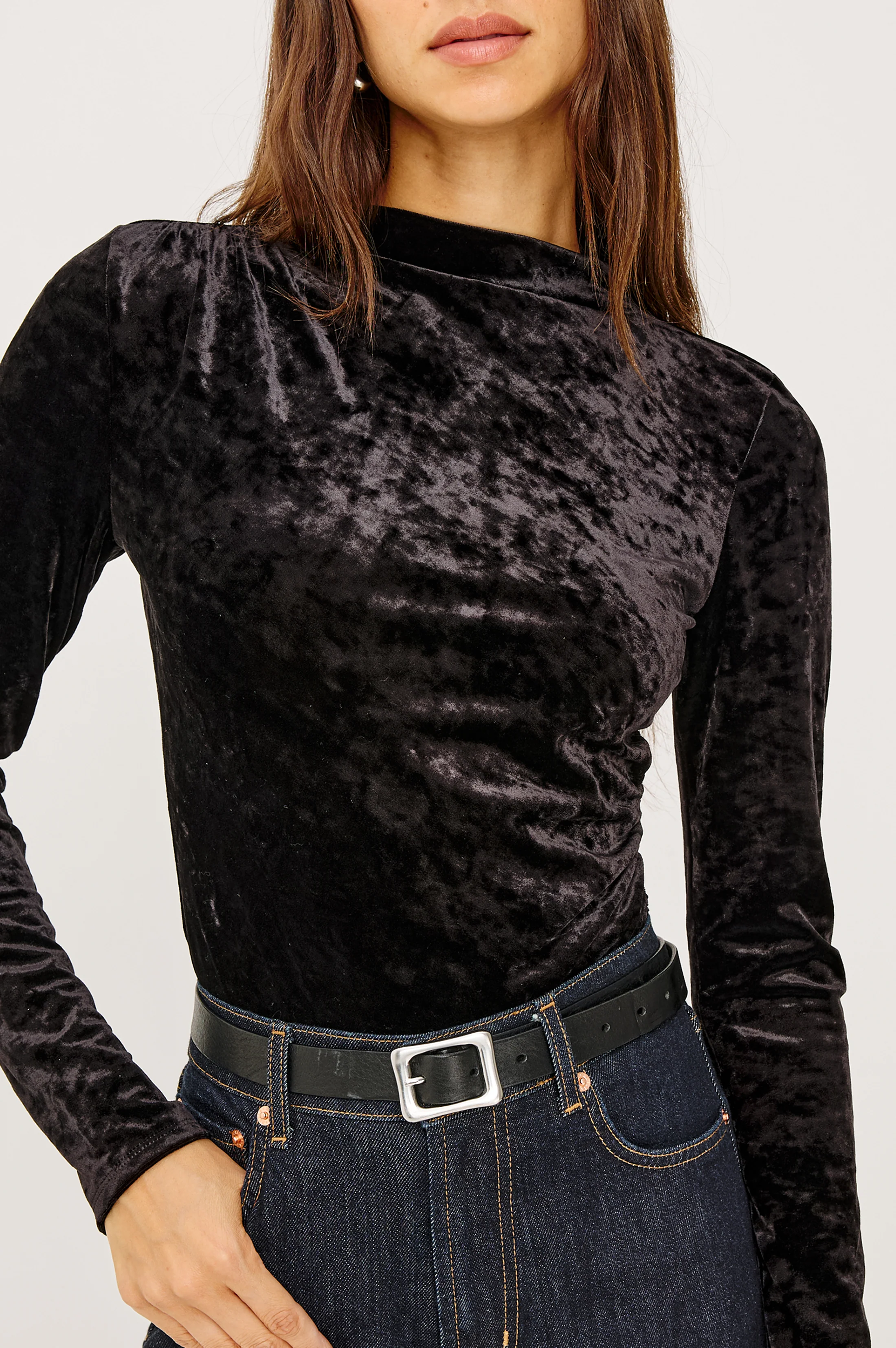 JOELLE TOP - BLACK VELVET - Image 2