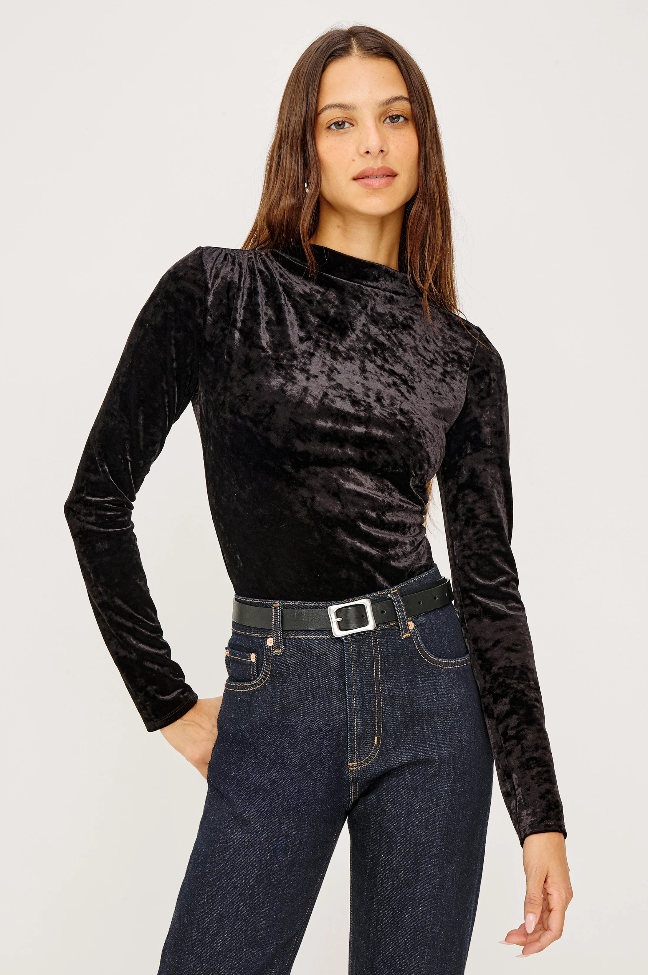 JOELLE TOP - BLACK VELVET - Image 3