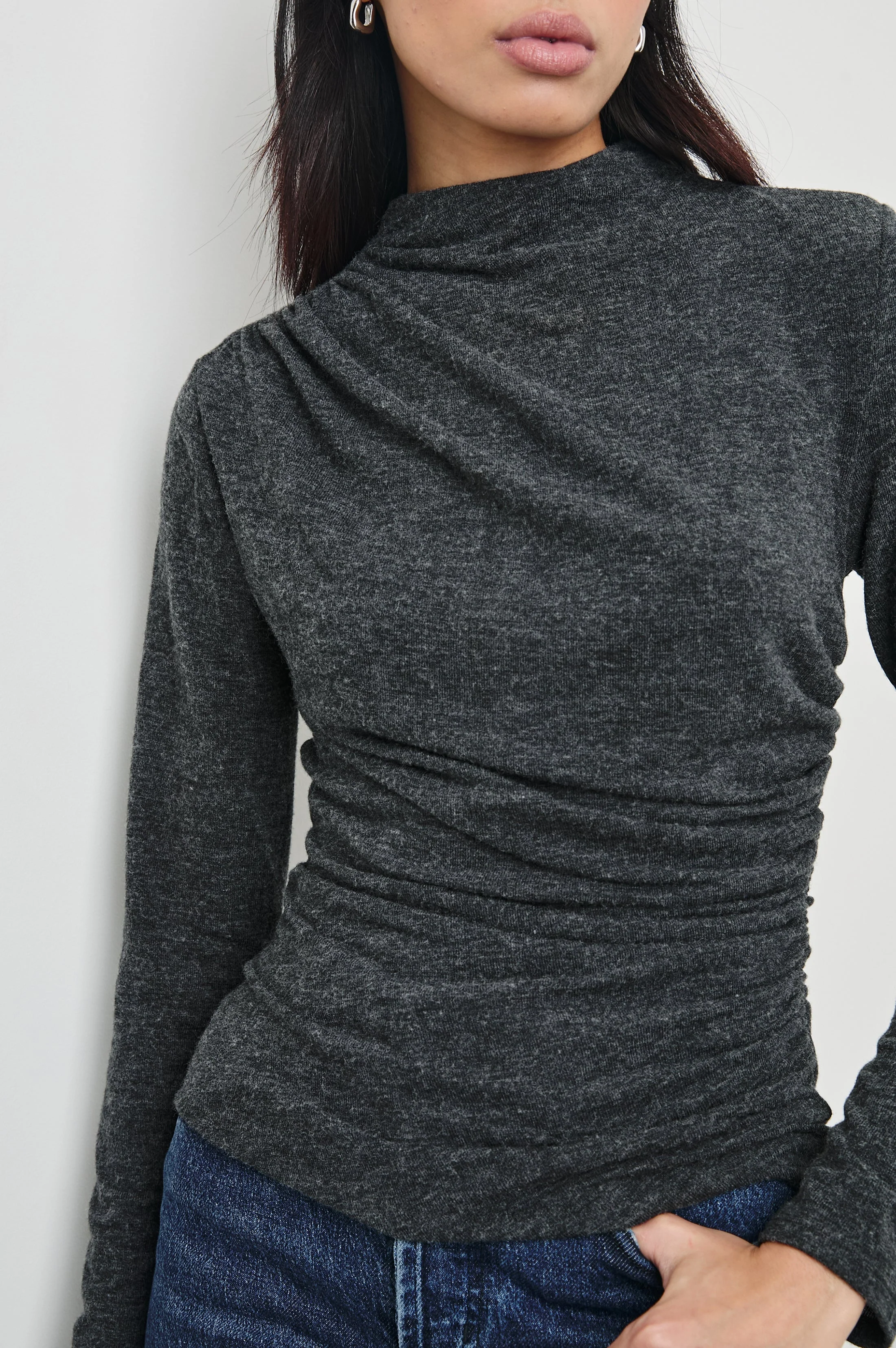 JOELLE TOP - CHARCOAL - Image 2