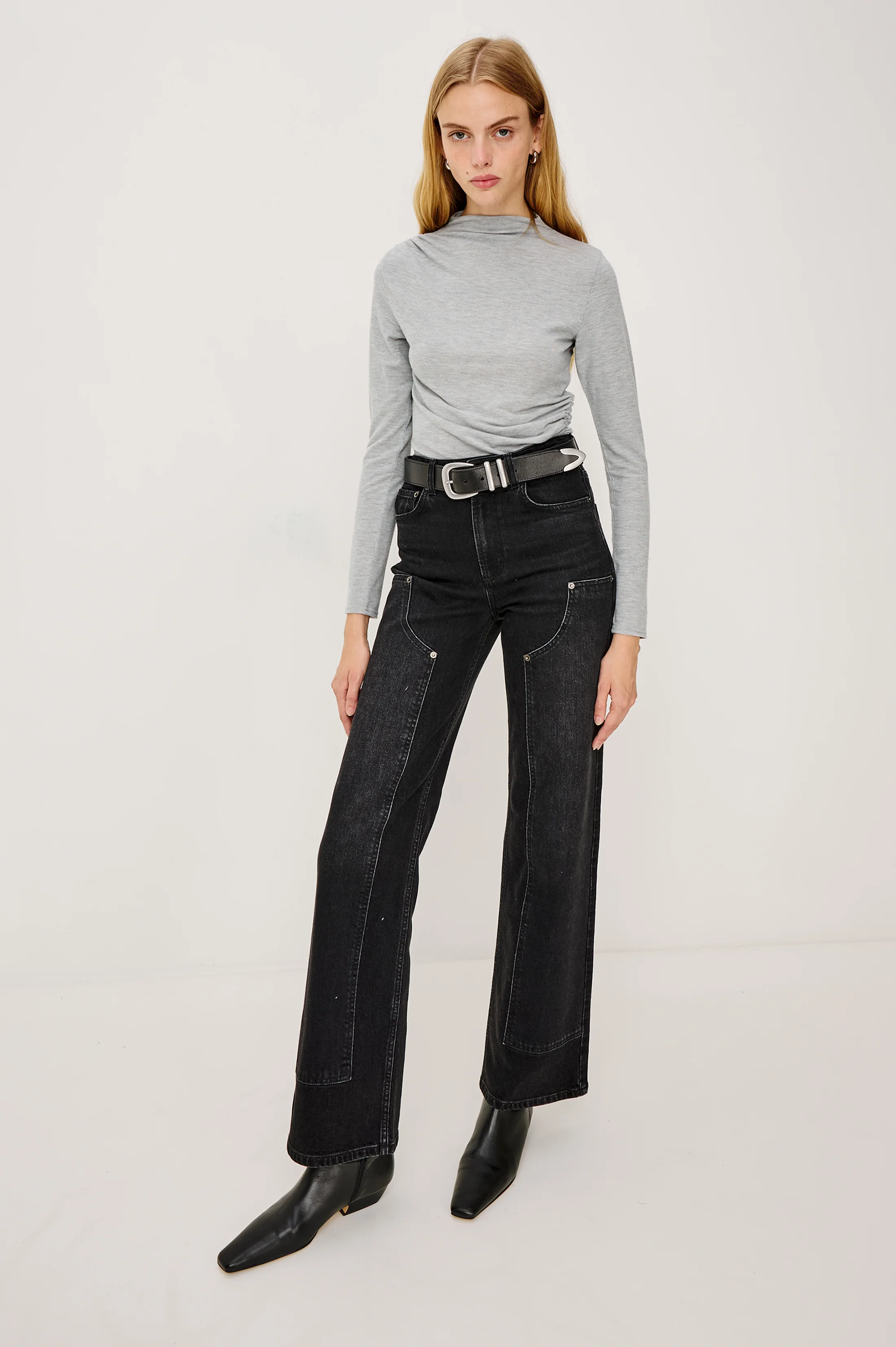 JOELLE TOP - HEATHER GREY - Image 3