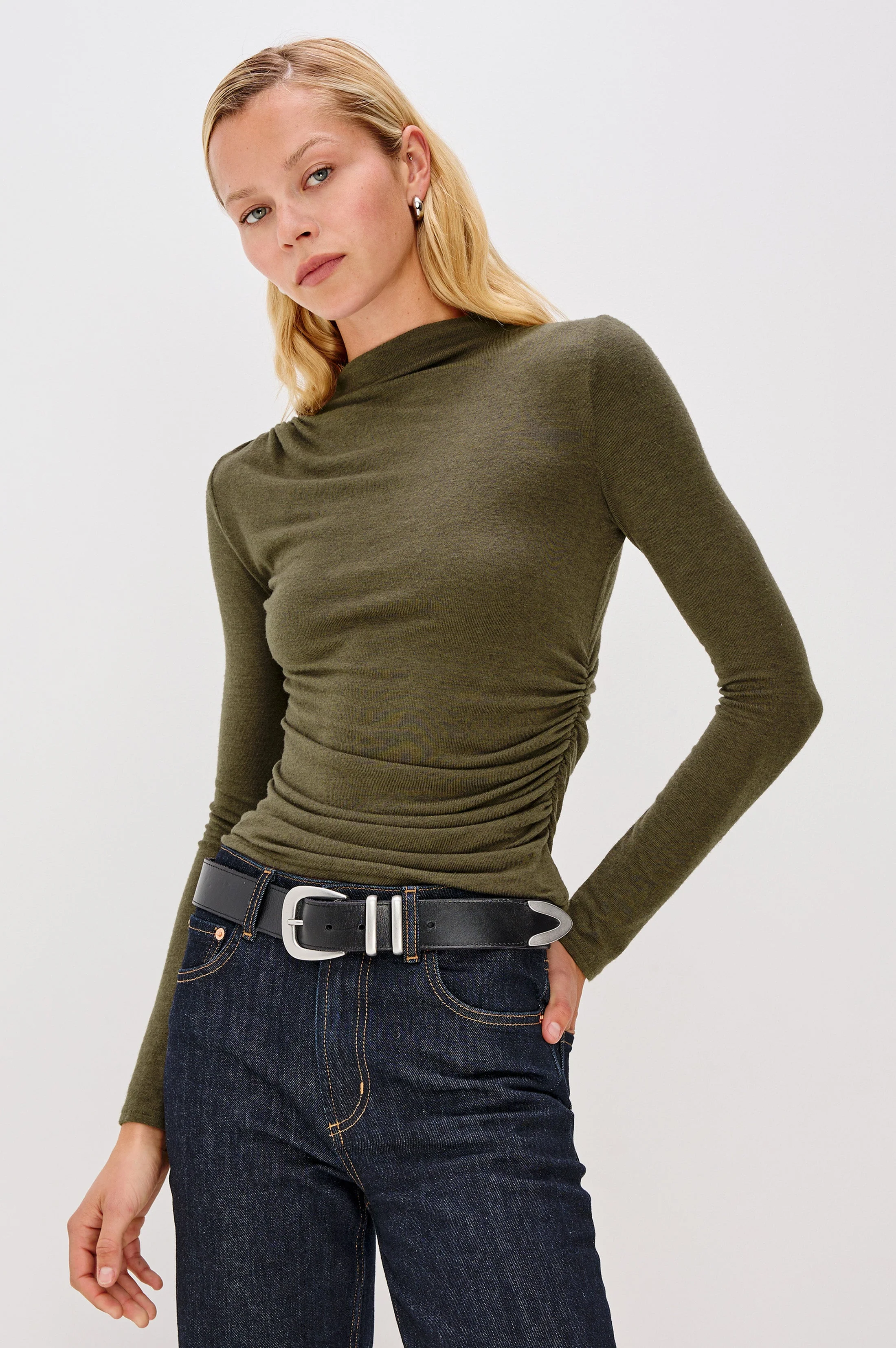 JOELLE TOP - HEATHER OLIVE - Image 4