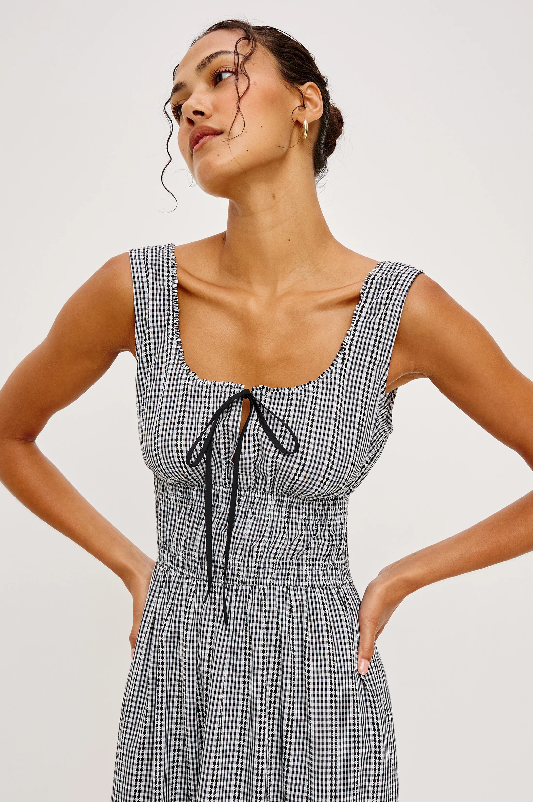 JORDIE DRESS - BLACK GINGHAM - Image 2