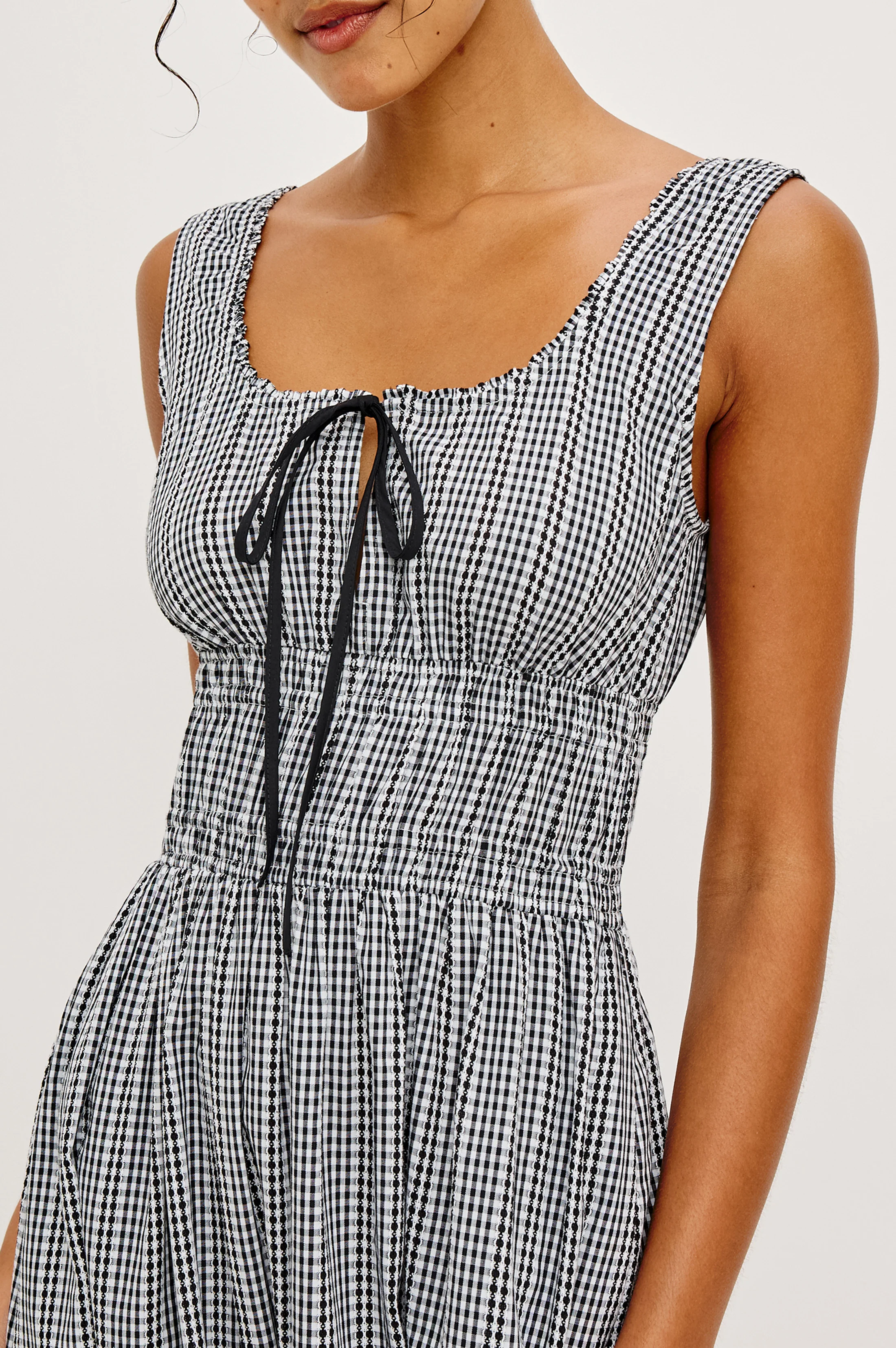 JORDIE DRESS - BLACK GINGHAM - Image 3