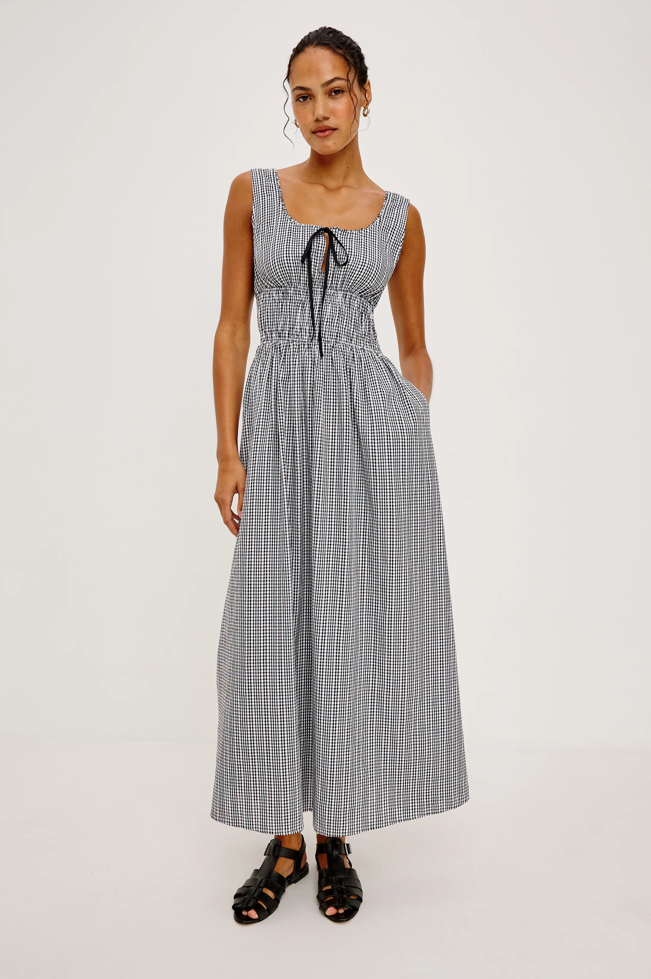 JORDIE DRESS - BLACK GINGHAM - Image 4