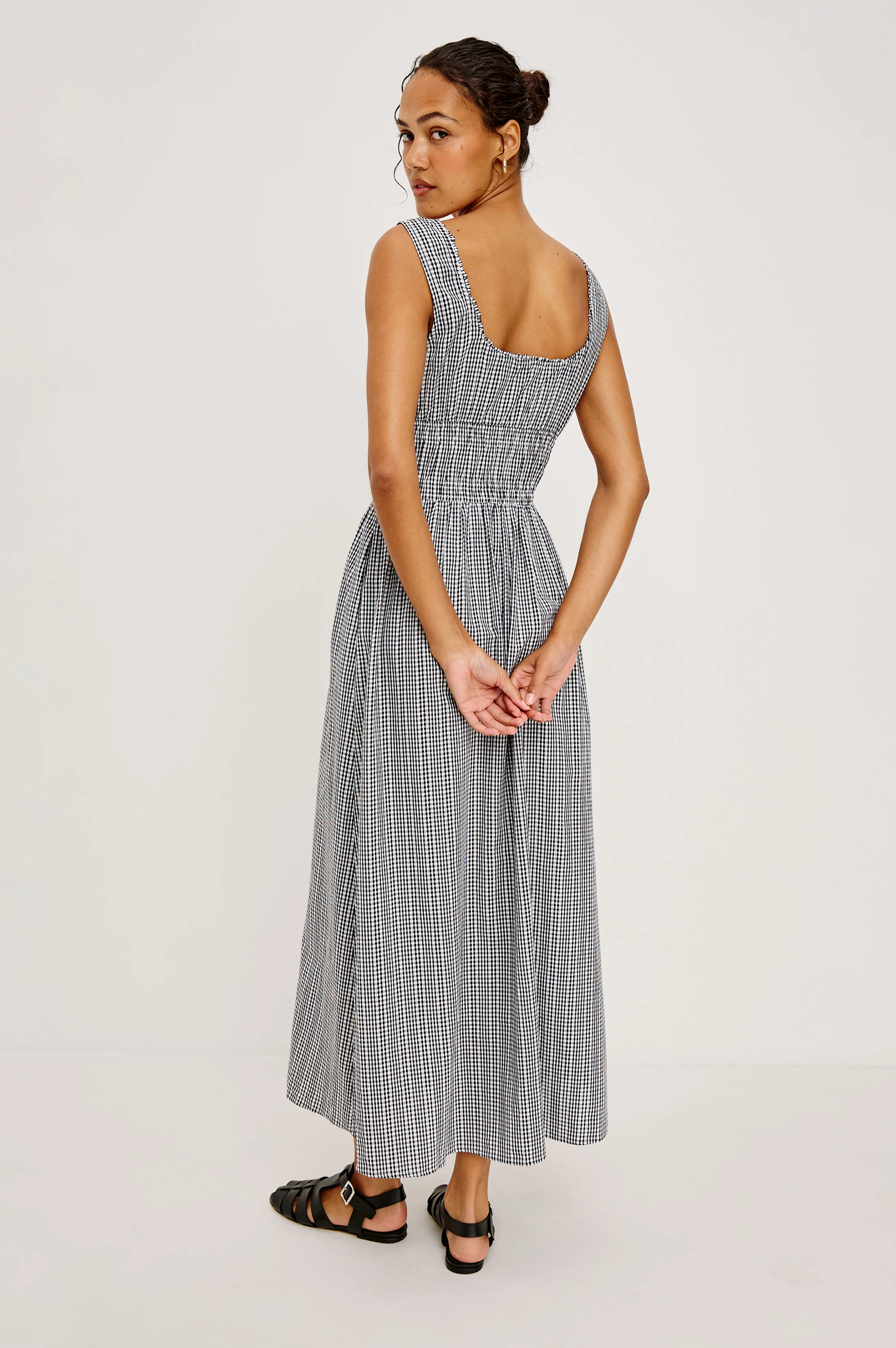 JORDIE DRESS - BLACK GINGHAM - Image 5