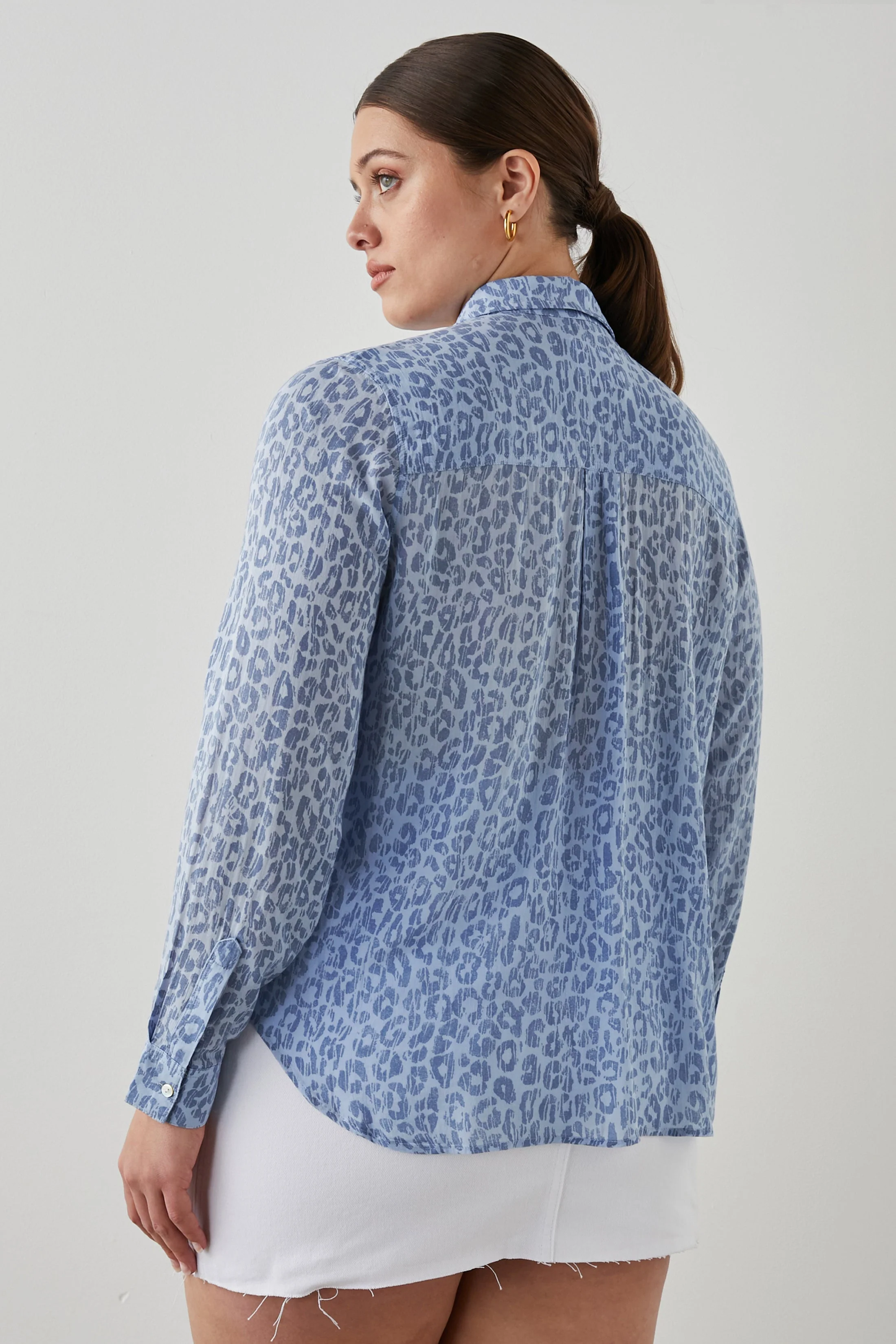 JOSEPHINE SHIRT - BLUE BATIK CHEETAH - Image 6