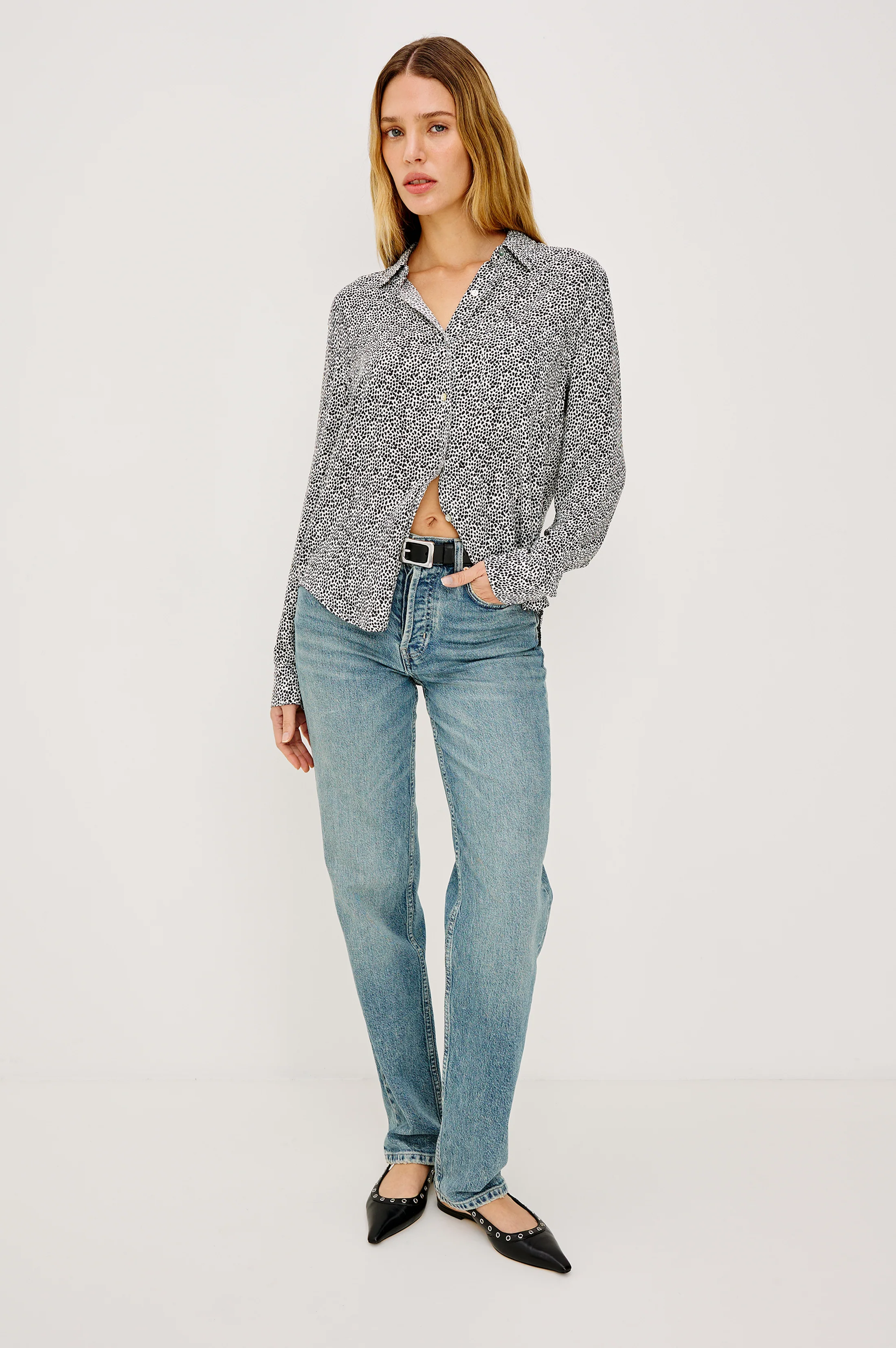 JOSEPHINE SHIRT - IVORY MICRO SPOTS - Image 3