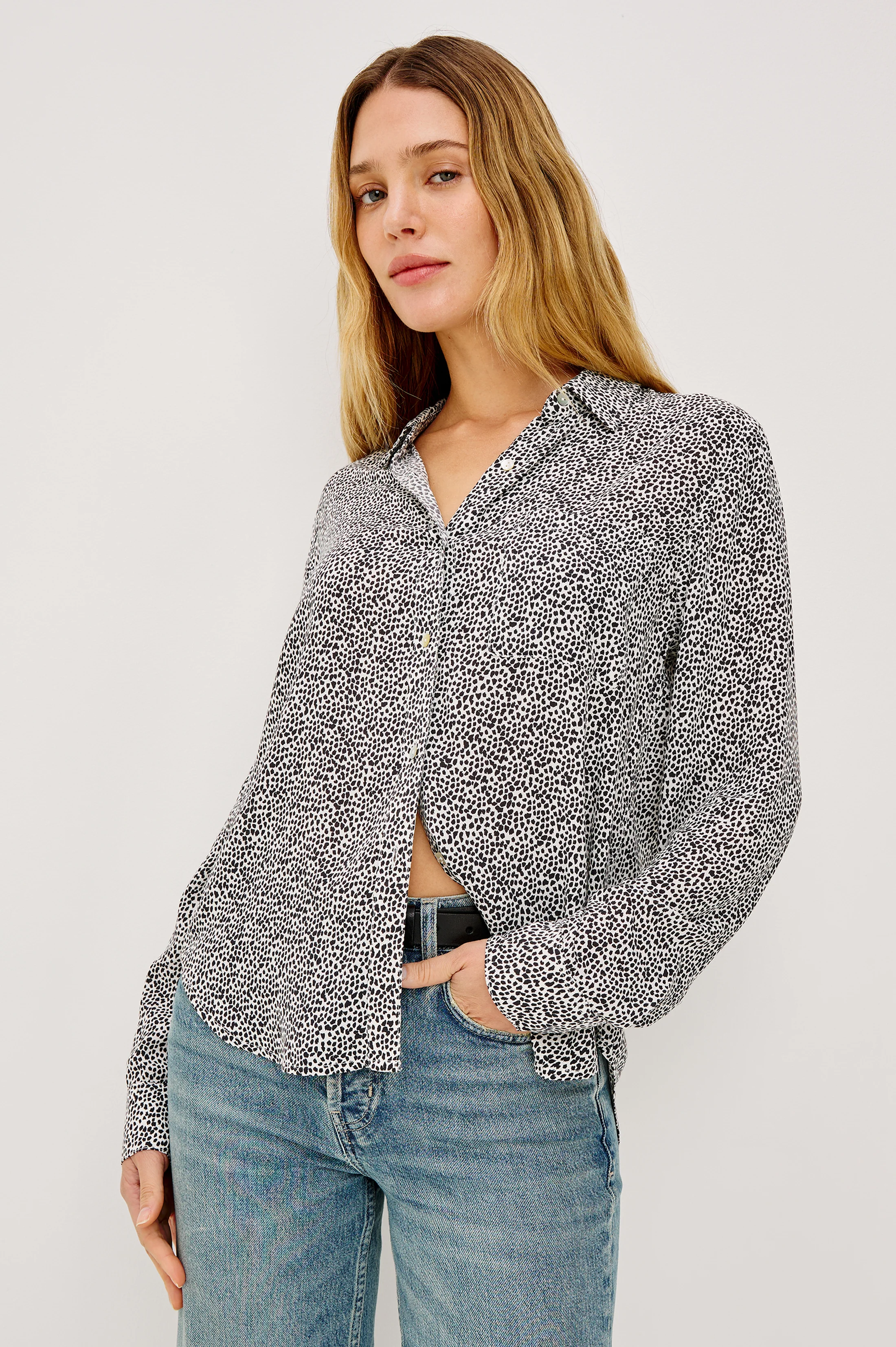 JOSEPHINE SHIRT - IVORY MICRO SPOTS - Image 4